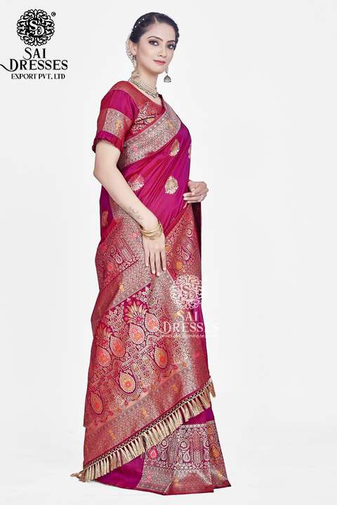 SAI DRESSES PRESENT RANGOON READY TO WEAR PURE ZARI WOVEN BANARASI SAREE IN WHOLESALE RATE IN SURAT