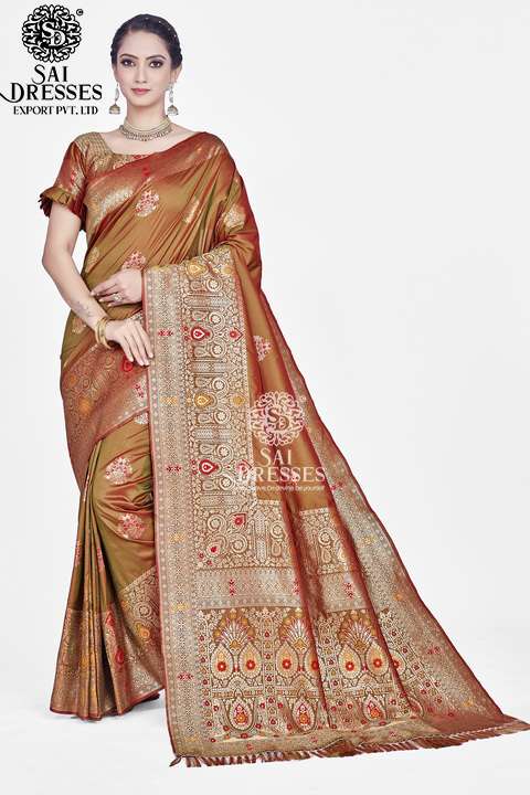 SAI DRESSES PRESENT RANGOON READY TO WEAR PURE ZARI WOVEN BANARASI SAREE IN WHOLESALE RATE IN SURAT