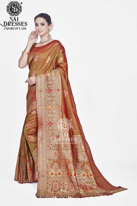 SAI DRESSES PRESENT RANGOON READY TO WEAR PURE ZARI WOVEN BANARASI SAREE IN WHOLESALE RATE IN SURAT