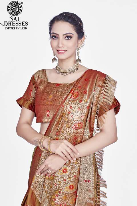 SAI DRESSES PRESENT RANGOON READY TO WEAR PURE ZARI WOVEN BANARASI SAREE IN WHOLESALE RATE IN SURAT