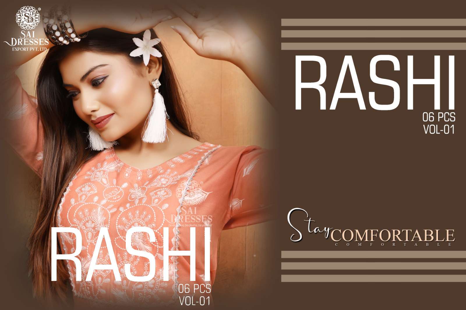 SAI DRESSES PRESENT RASHI READY TO WEAR WEAR LONG GOWN STYLE DESIGNER KURTIS IN WHOLESALE RATE IN SURAT