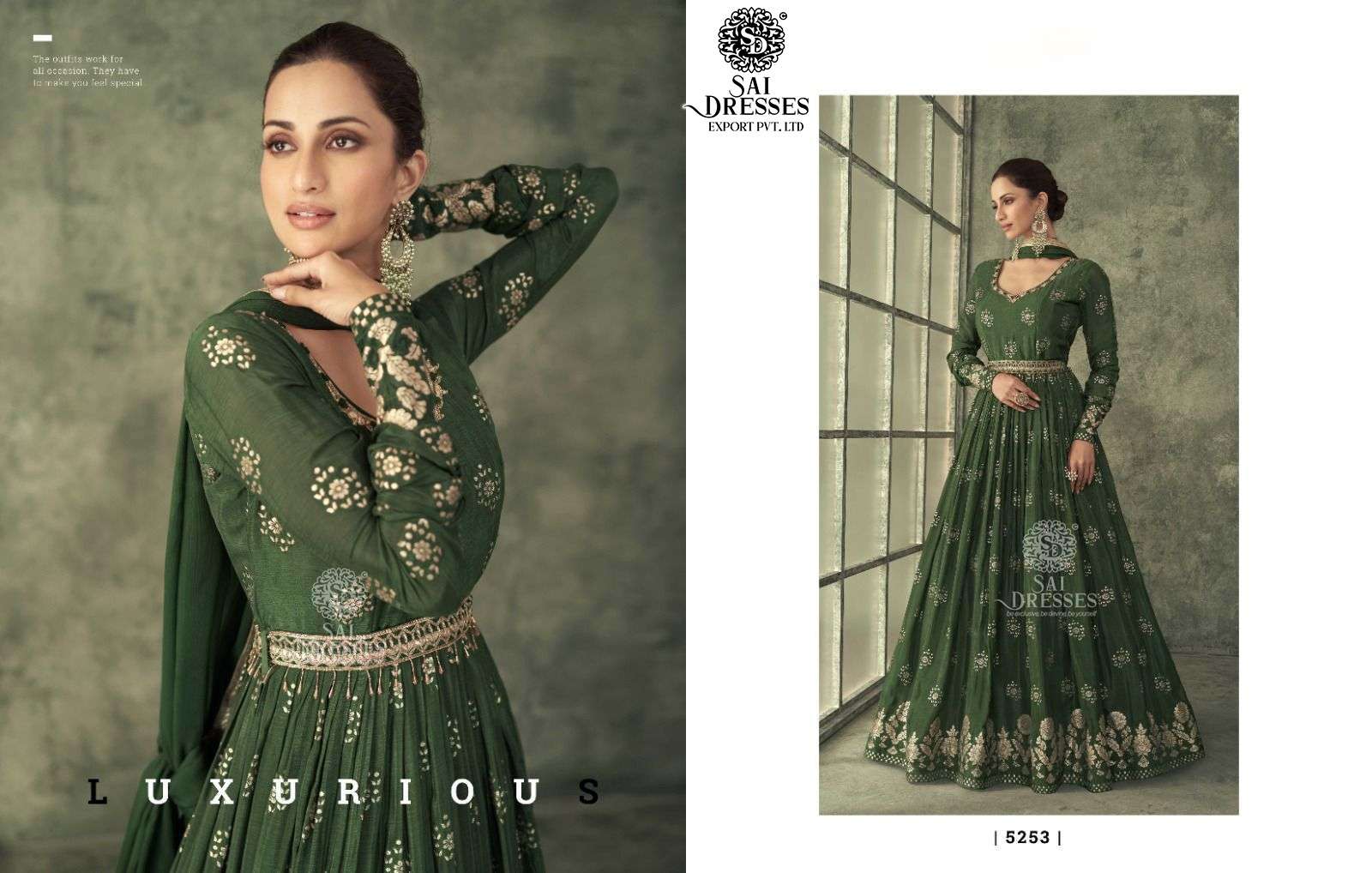 SAI DRESSES PRESENT SHINE READYMADE FESTIVE WEAR DESIGNER LONG GOWN WITH DUPATTA IN WHOLESALE RATE IN SURAT