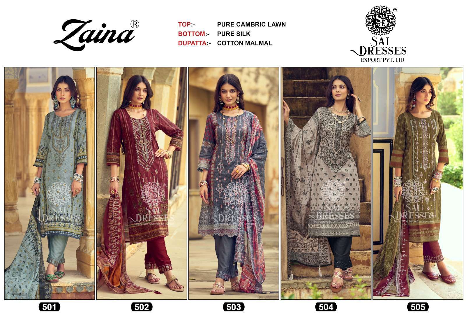 SAI DRESSES PRESENT ZAINA READY TO WEAR PANT STYLE EMBROIDERED PAKISTANI SALWAR SUITS IN WHOLESALE RATE IN SURAT