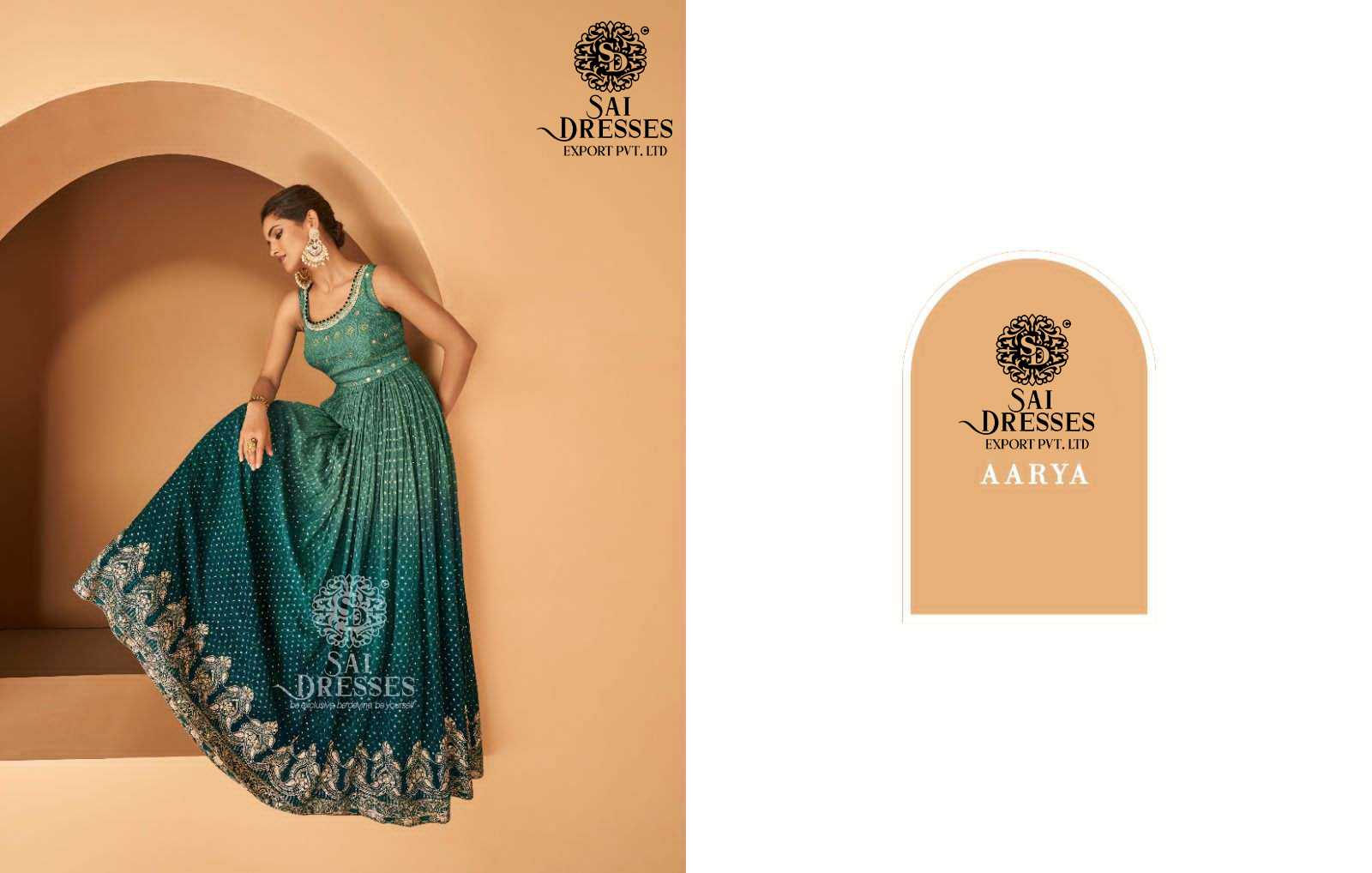 SAI DRESSES PRESENT AARYA EXCLUSIVE FESTIVE WEAR READYMADE DESIGNER LONG GOWN WITH DUPATTA IN WHOLESALE RATE IN SURAT