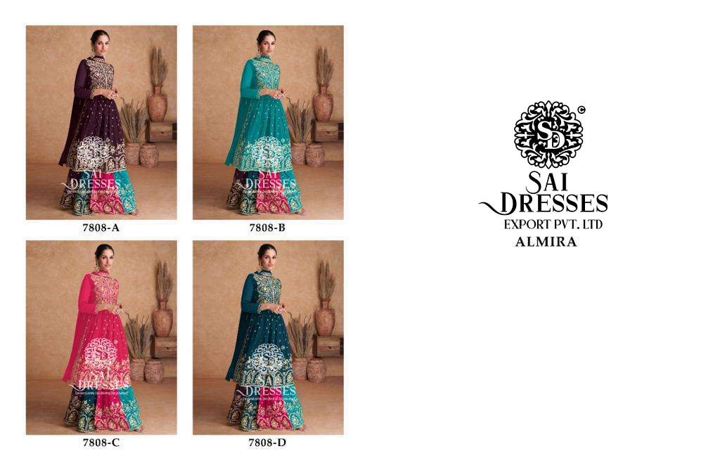 SAI DRESSES PRESENT ALMIRA EXCLUSIVE READYMADE SKIRT STYLE HEAVY DESIGNER 3 PEICE SUITS IN WHOLESALE RATE IN SURAT