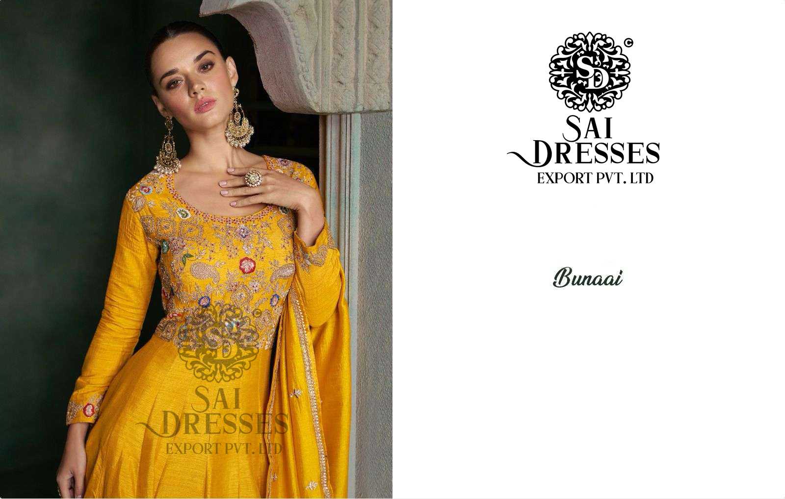 SAI DRESSES PRESENT BUNAAI READYMADE TRADITONAL WEAR HEAVY DESIGNER LONG GOWN WITH DUPATTA IN WHOLESALE RATE IN SURAT