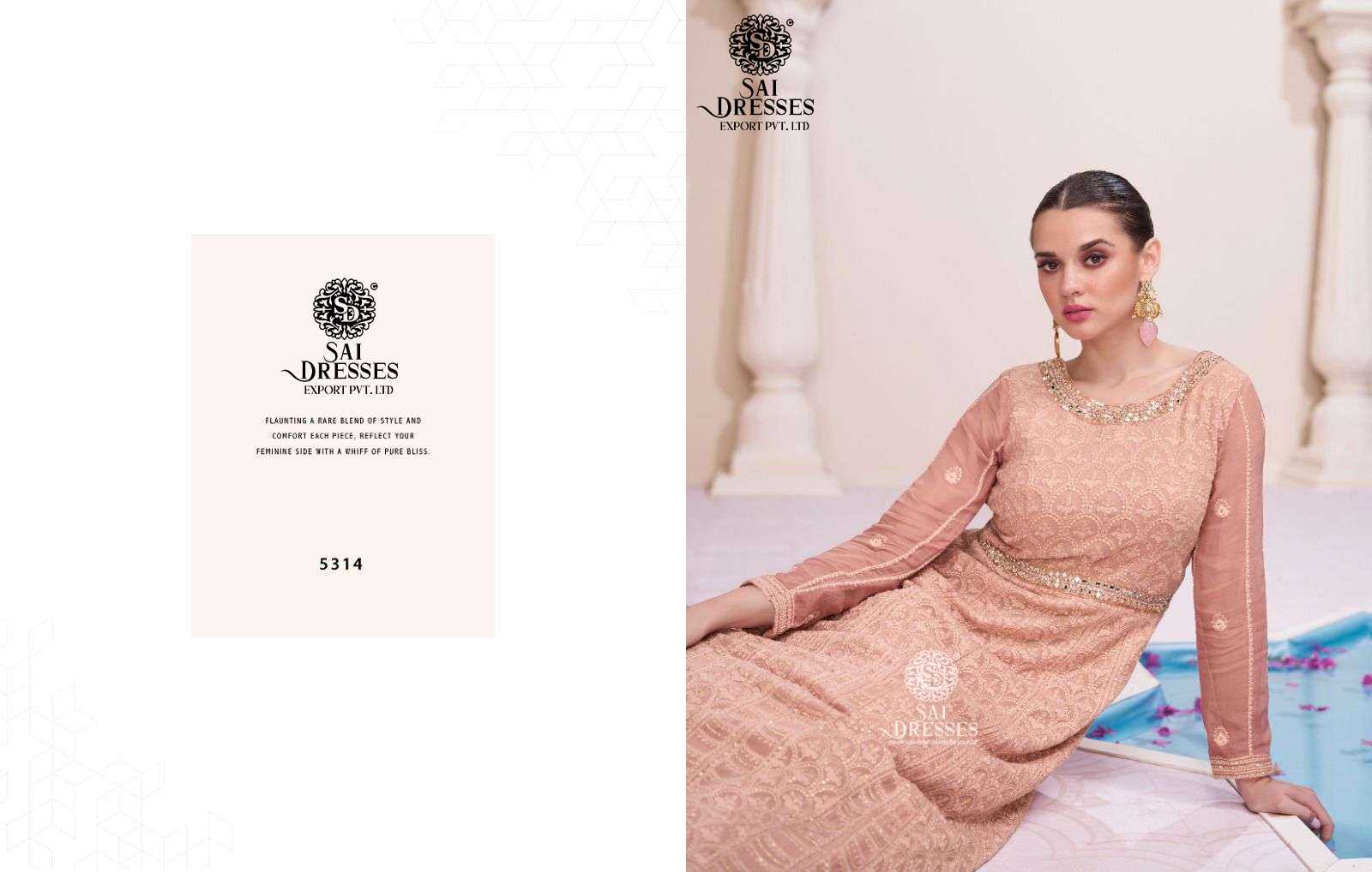 SAI DRESSES PRESENT FARIDA READYMADE WEDDING WEAR DESIGNER LONG GOWN WITH DUPATTA IN WHOLESALE RATE IN SURAT 