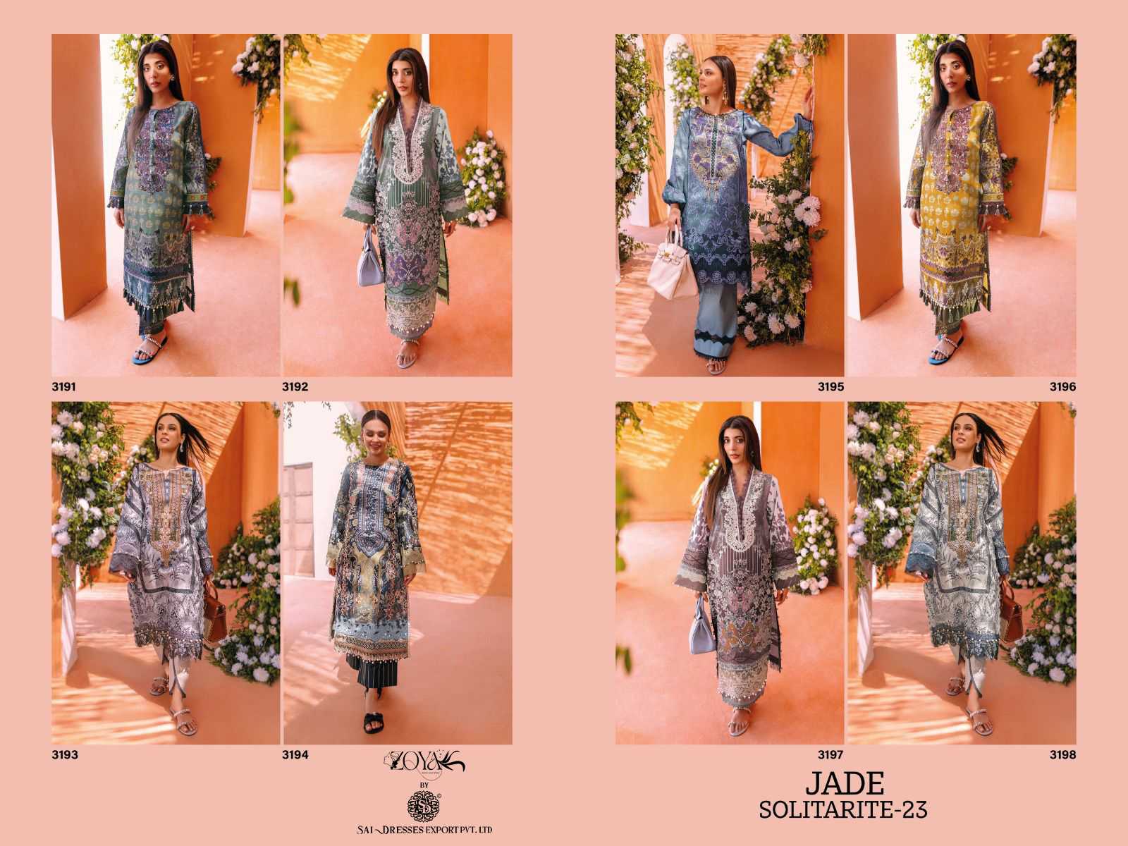 SAI DRESSES PRESENT JADE SOLITAIRE 23 PURE COTTON WITH HEAVY PATCH EMBROIDERED PAKISTANI SALWAR SUITS IN WHOLESALE RATE IN SURAT