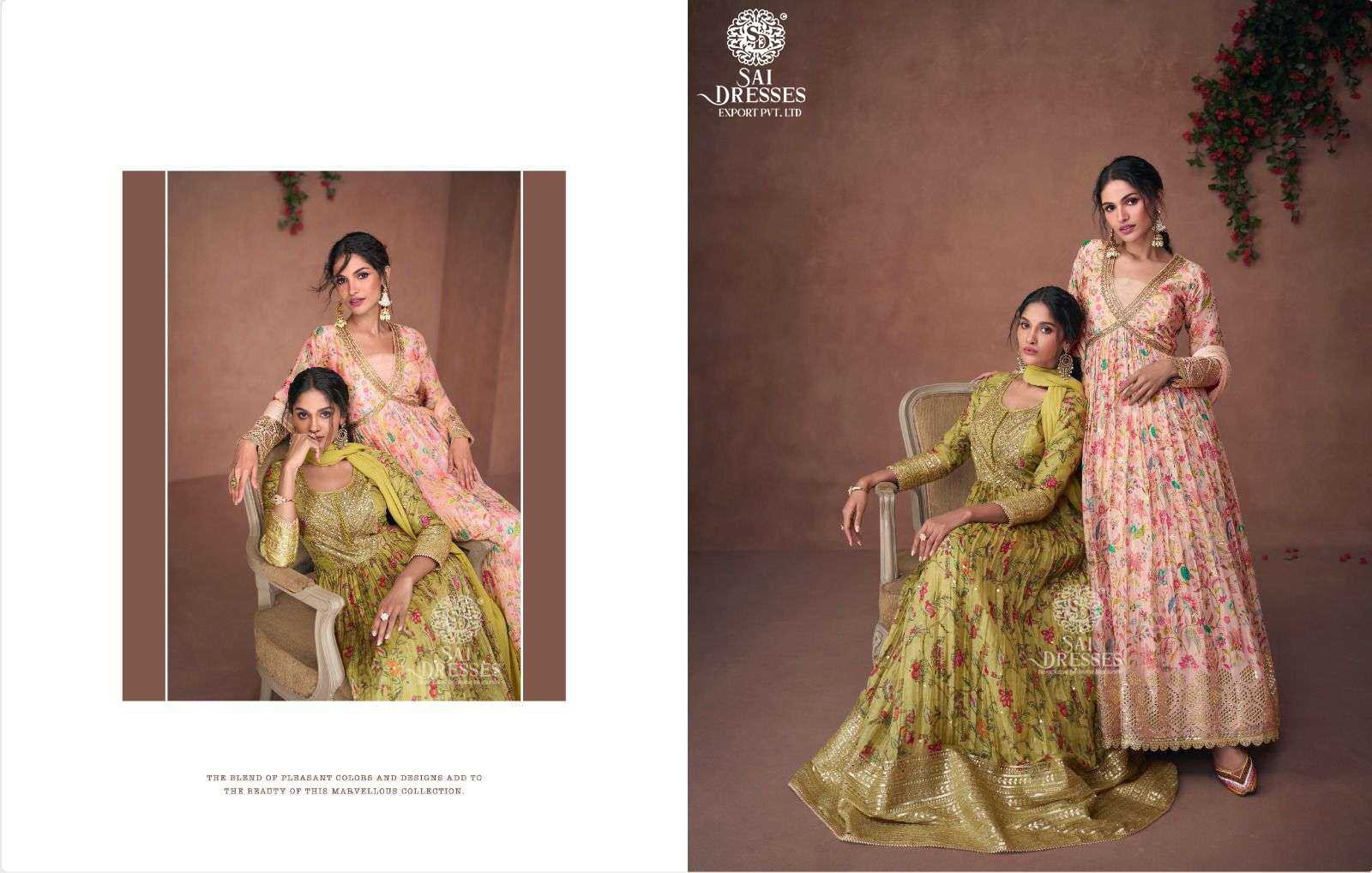 SAI DRESSES PRESENT NOORIAT READYMADE FESTIVE WEAR DESIGNER LONG GOWN WITH DUPATTA IN WHOLESALE RATE IN SURAT