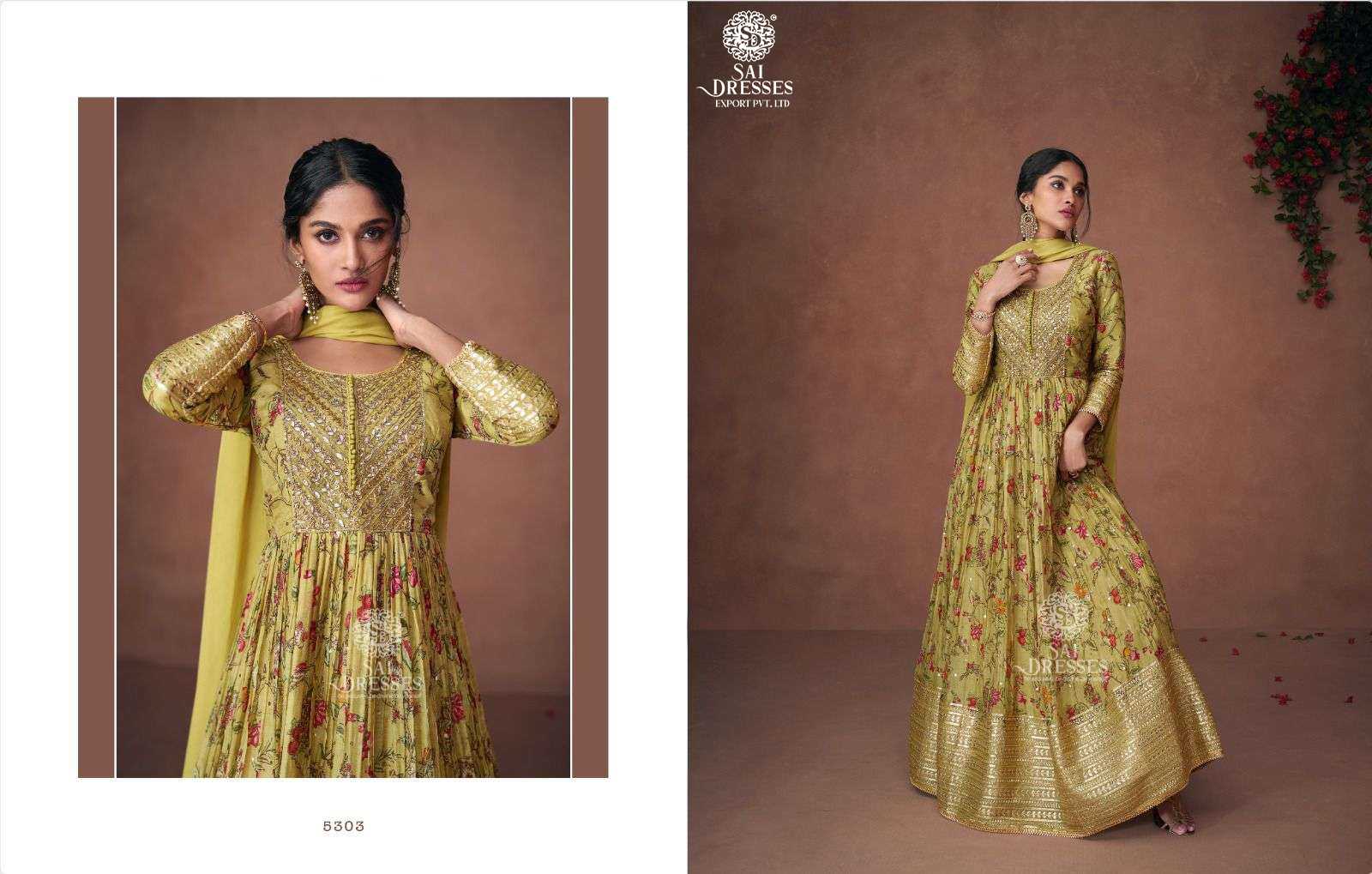 SAI DRESSES PRESENT NOORIAT READYMADE FESTIVE WEAR DESIGNER LONG GOWN WITH DUPATTA IN WHOLESALE RATE IN SURAT