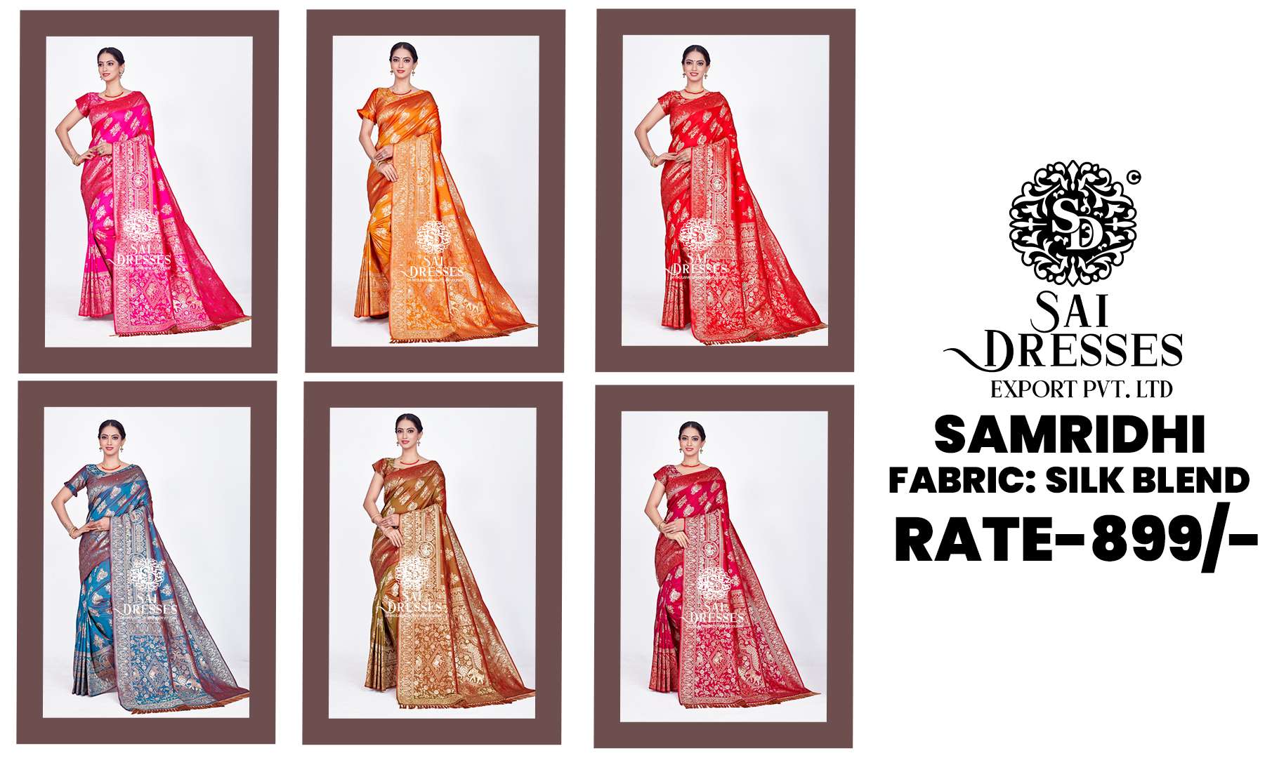 SAI DRESSES PRESENT SAMRIDHI READY TO PARTY WEAR DESIGNER SILK SAREE IN WHOLESALE RATE IN SURAT