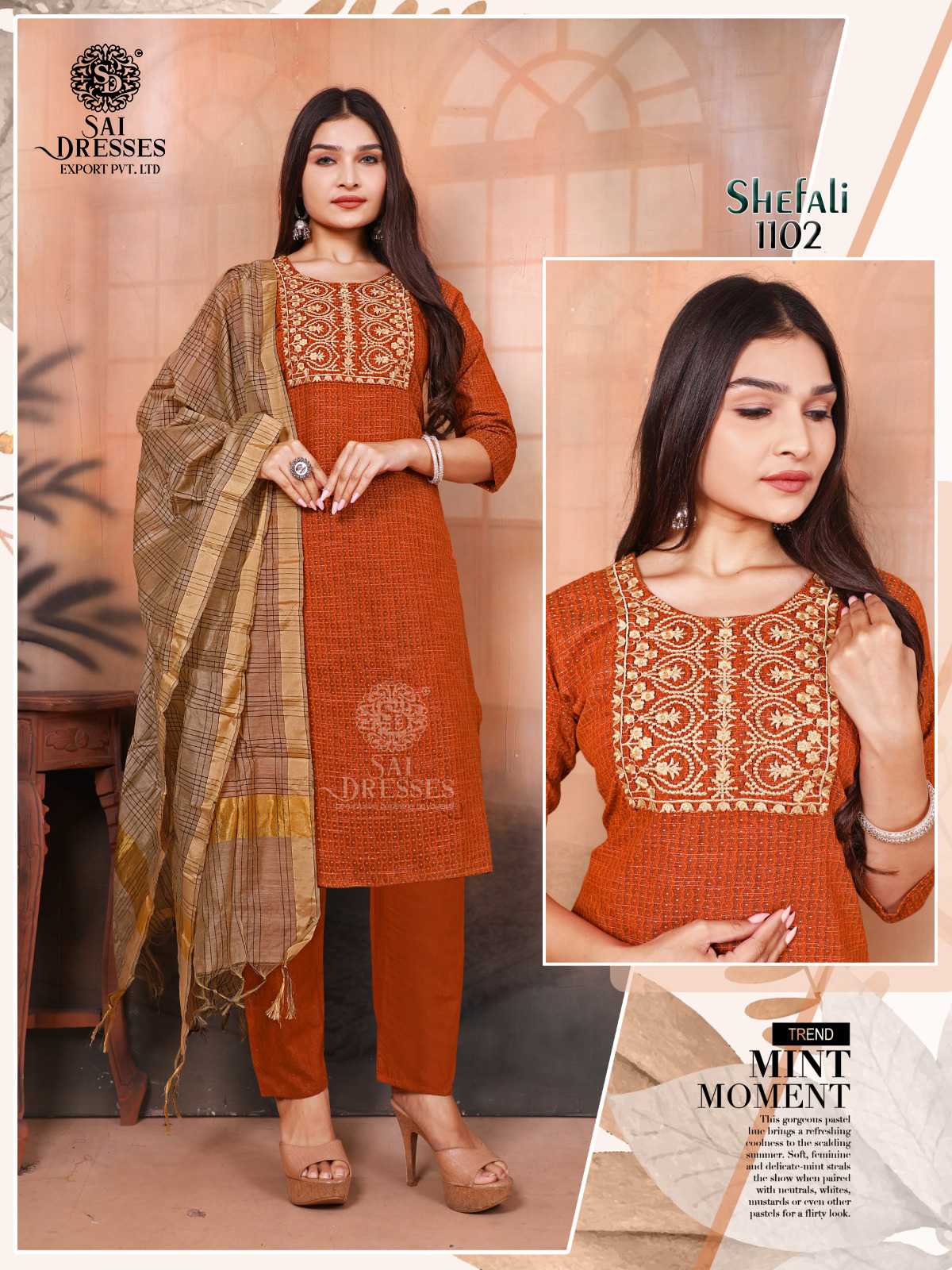 SAI DRESSES PRESENT SHEFALI READY TO DAILY WEAR PANT STYLE 3 PIECE CONCEPT IN WHOLESALE RATE IN SURAT