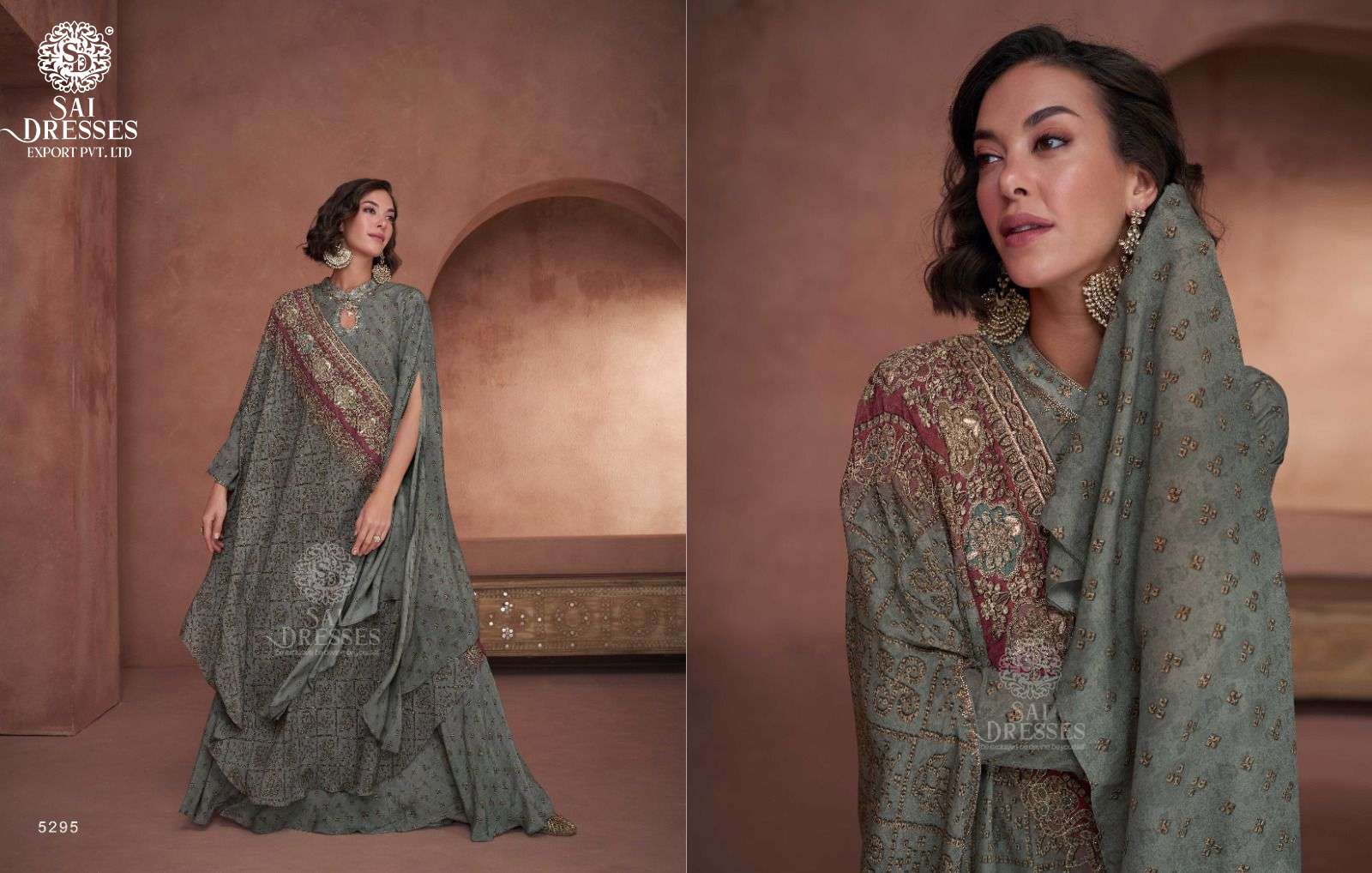 Printed Black Shrug Style Indo Western Gown For Women – Sammaya