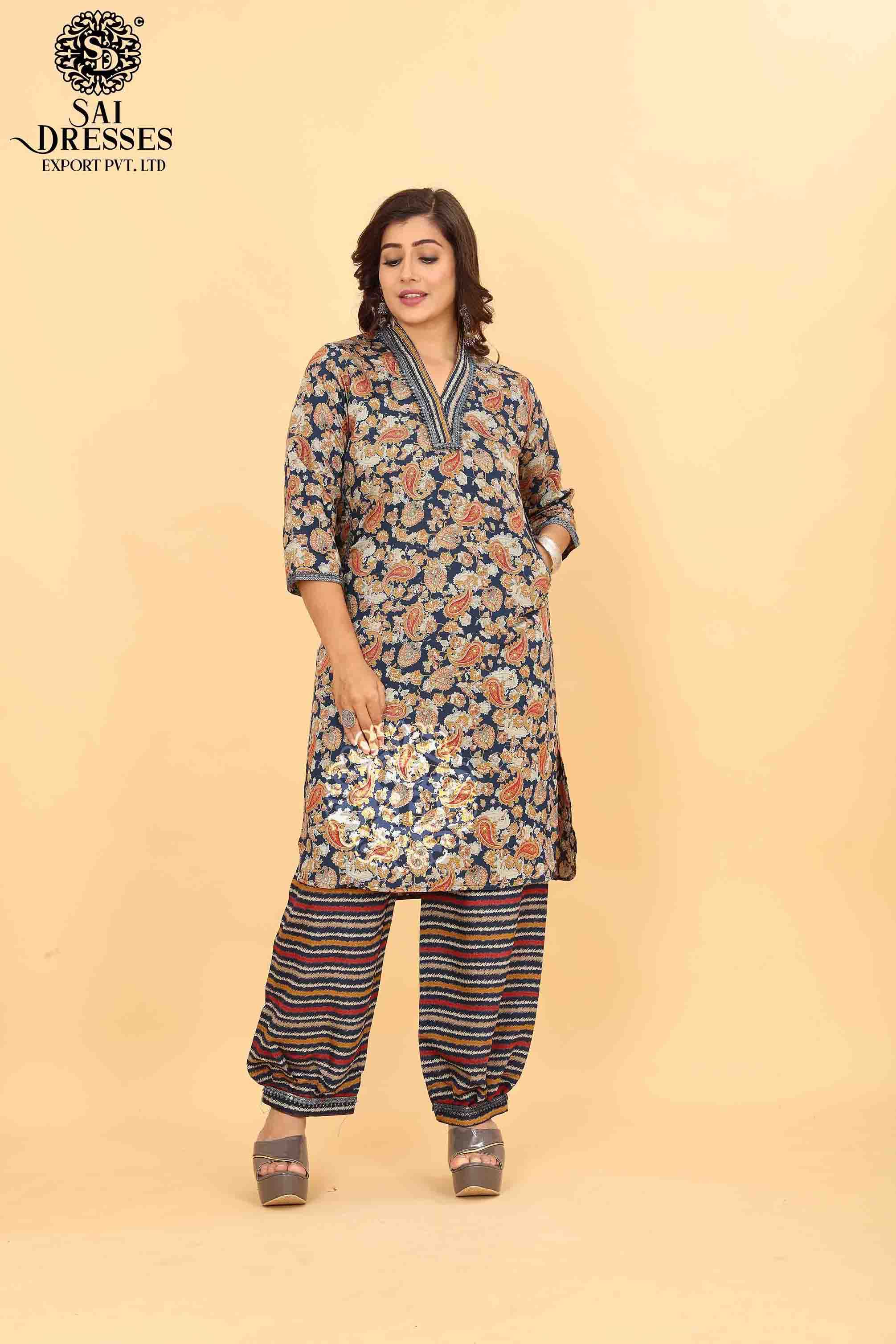 SAI DRESSES PRESENT D.NO SD 5011 READY TO EXCLUSIVE TRENDY WEAR PATHANI KURTA WITH AFGHANI PANT STYLE COMBO COLLECTION IN WHOLESALE RATE IN SURAT