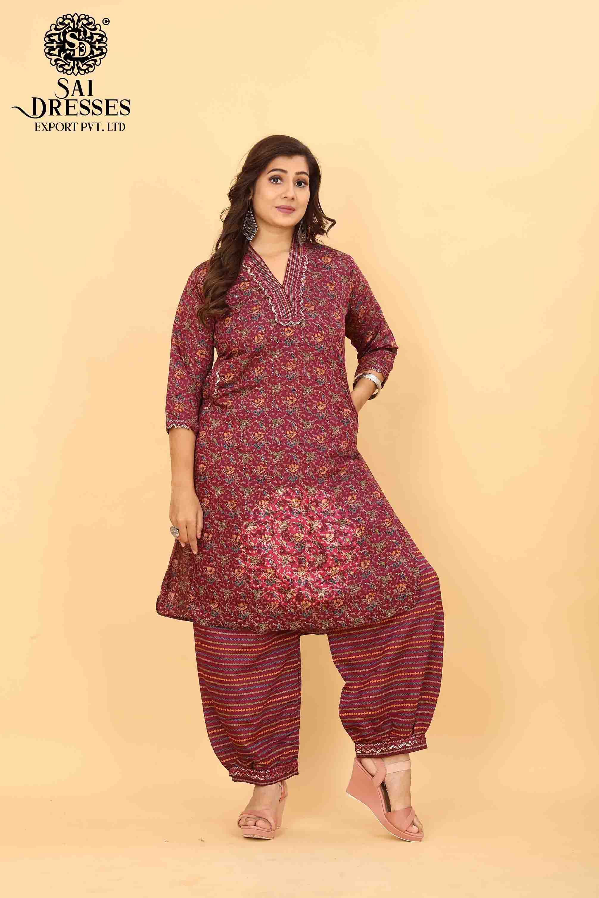 SAI DRESSES PRESENT D.NO SD 5019 READY TO EXCLUSIVE TRENDY WEAR PATHANI KURTA WITH AFGHANI PANT STYLE COMBO COLLECTION IN WHOLESALE RATE IN SURAT