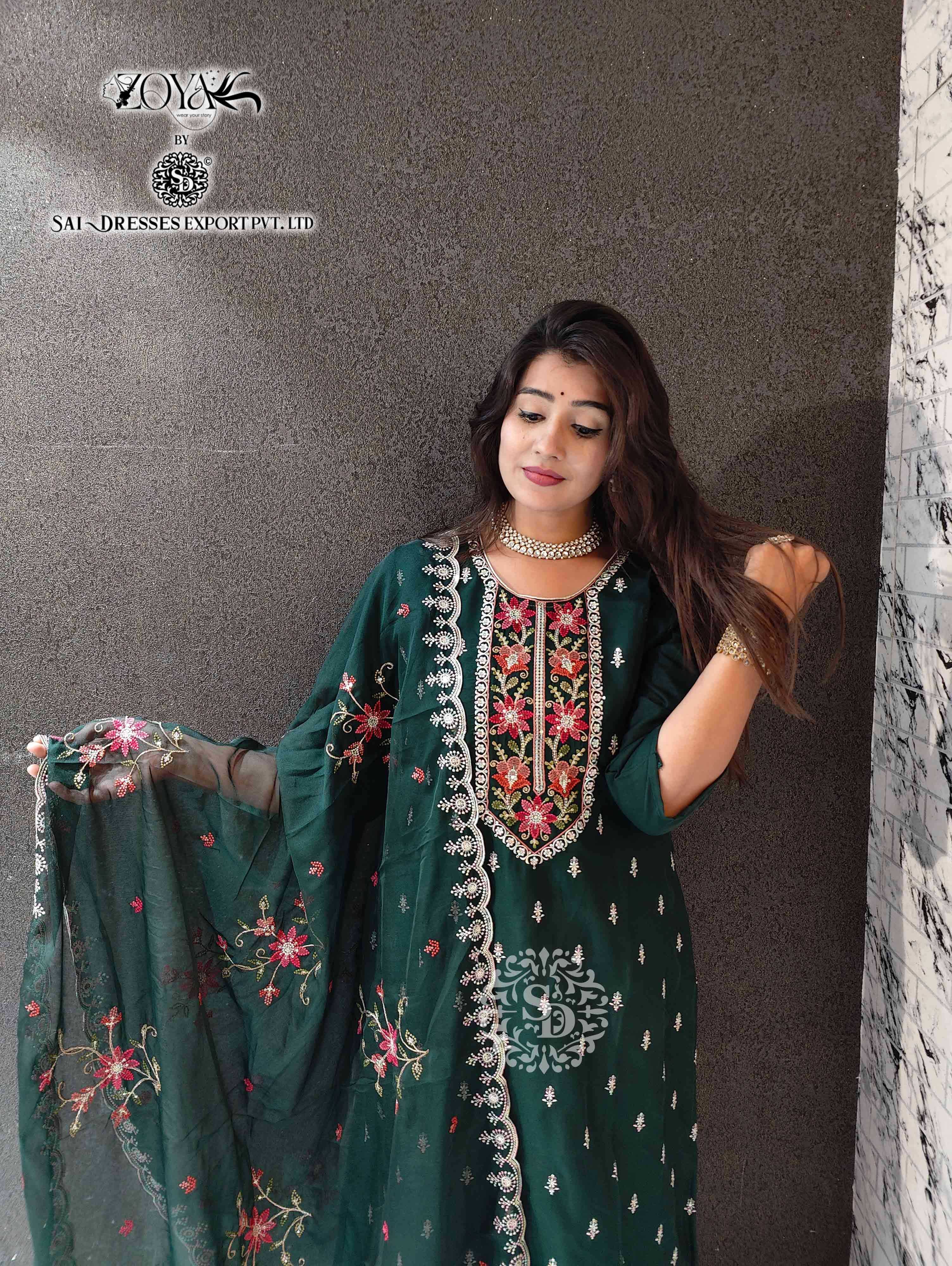 SAI DRESSES PRESENT D.NO SD1036 TO SD1039 READY TO EXCLUSIVE FESTIVE WEAR DESIGNER PAKISTANI 3 PIECE CONCEPT COMBO COLLECTION IN WHOLESALE RATE IN SURAT