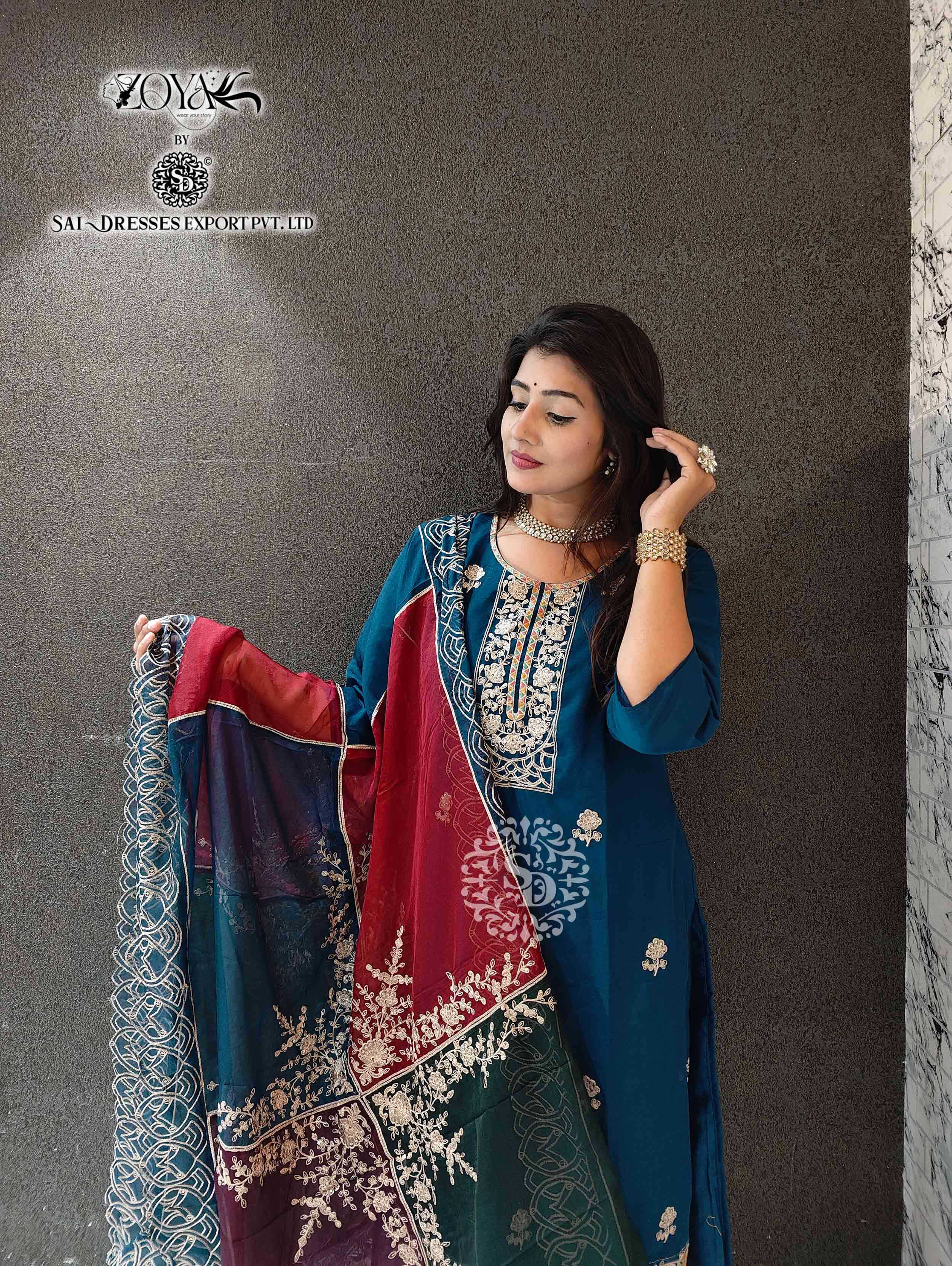 SAI DRESSES PRESENT D.NO SD1044 TO SD1047 READY TO EXCLUSIVE FESTIVE WEAR DESIGNER PAKISTANI 3 PIECE CONCEPT COMBO COLLECTION IN WHOLESALE RATE IN SURAT