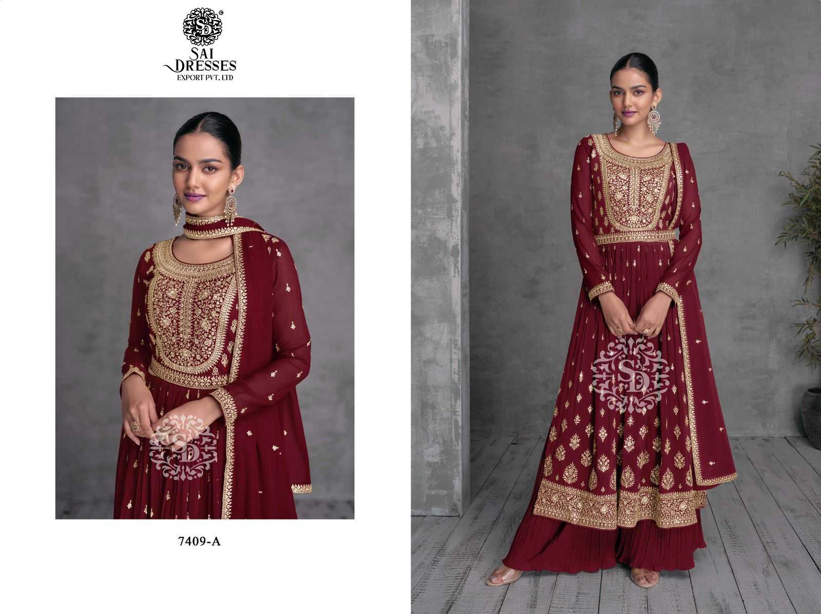 SAI DRESSES PRESENT DULARI READYMADE FESTIVE WEAR NAYRA CUT WITH PLAZZO STYLE DESIGNER SUITS IN WHOLESALE RATE IN SURAT