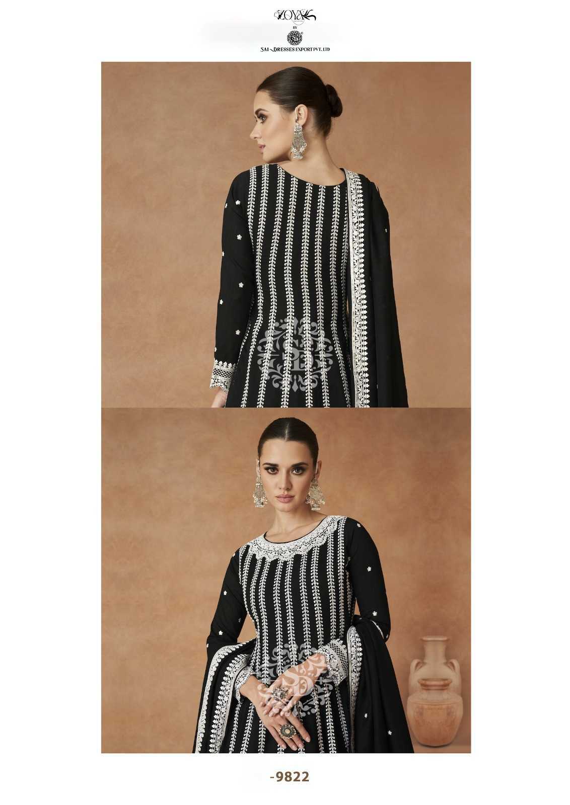 SAI DRESSES PRESENT ELNAAZ READYMADE SHARARA STYLE BLACK & WHITE HEAVY DESIGNER SUITS IN WHOLESALE RATE IN SURAT