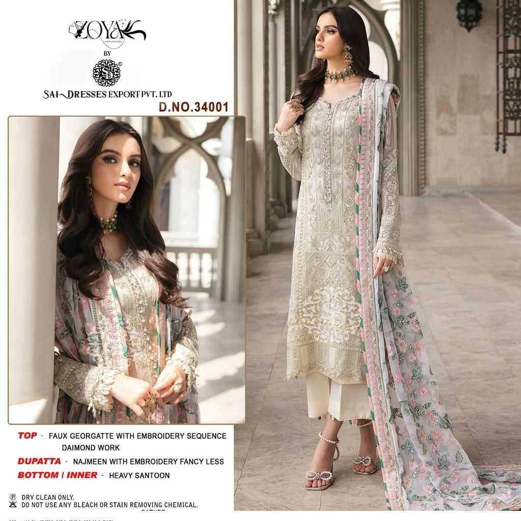 SAI DRESSES PRESENT MAHNUR VOL 34 SEMI STITCHED PARTY WEAR EMBROIDERED PAKISTANI SALWAR SUITS IN WHOLESALE RATE IN SURAT
