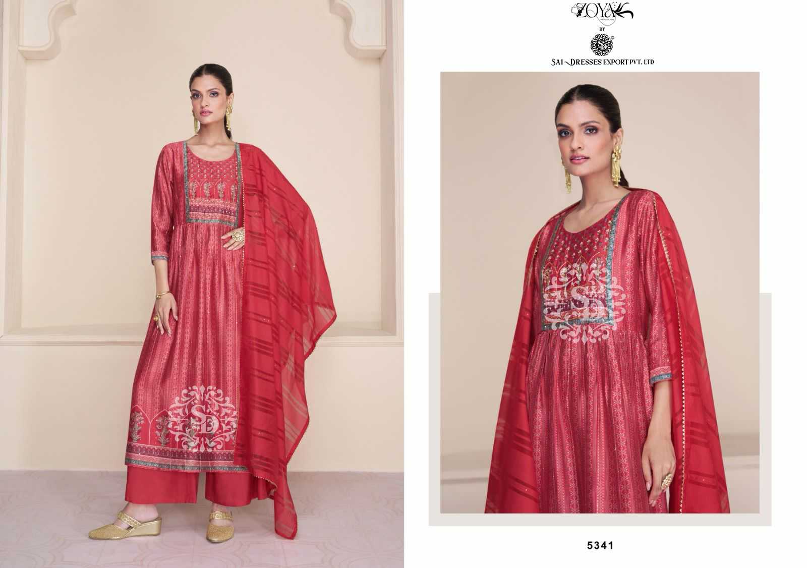 SAI DRESSES PRESENT MEHER READY TO WEAR NAYRA CUT WITH PLAZZO STYLE DESIGNER 3 PIECE SUITS IN WHOLESALE RATE IN SURAT