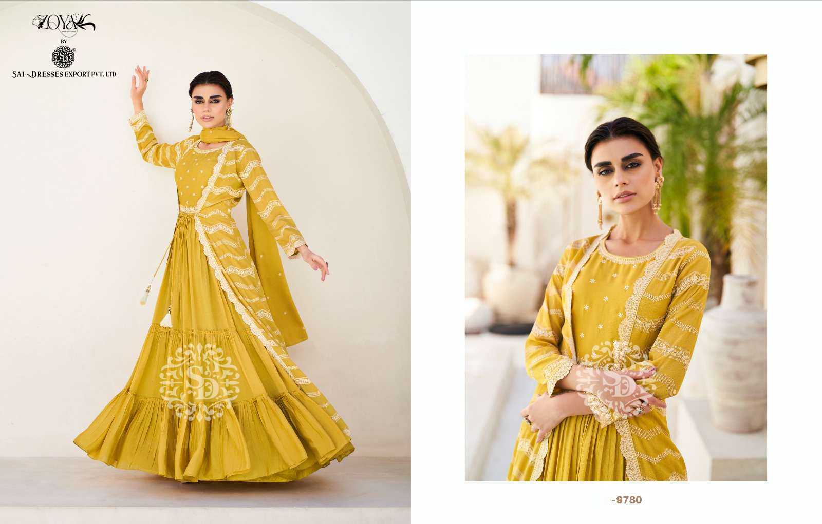 SAI DRESSES PRESENT NAAZ READYMADE TRENDY WEAR HEAVY DESIGNER SUITS IN WHOLESALE RATE IN SURAT