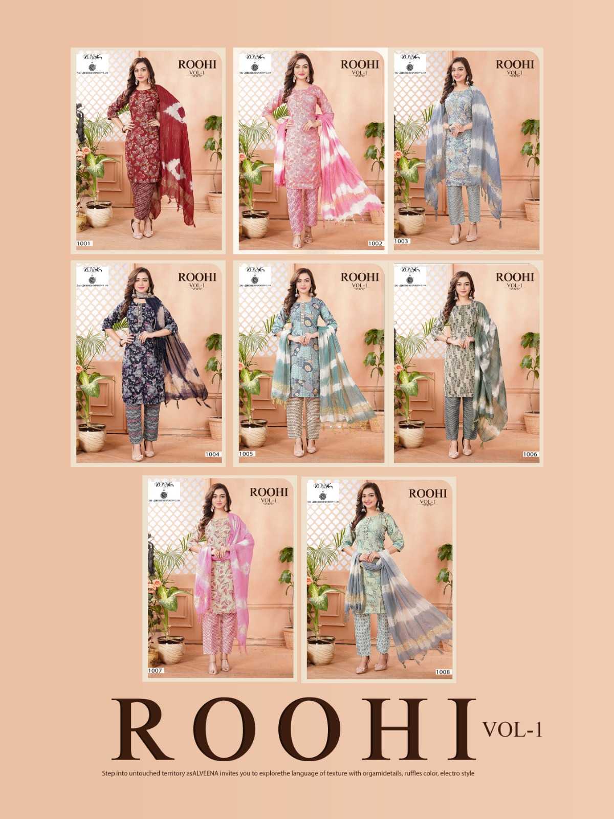 SAI DRESSES PRESENT ROOHI VOL 1 READY TO DAILY WEAR CAPSUL PRINTED PANT STYLE 3 PIECE SUITS IN WHOLESALE RATE IN SURAT