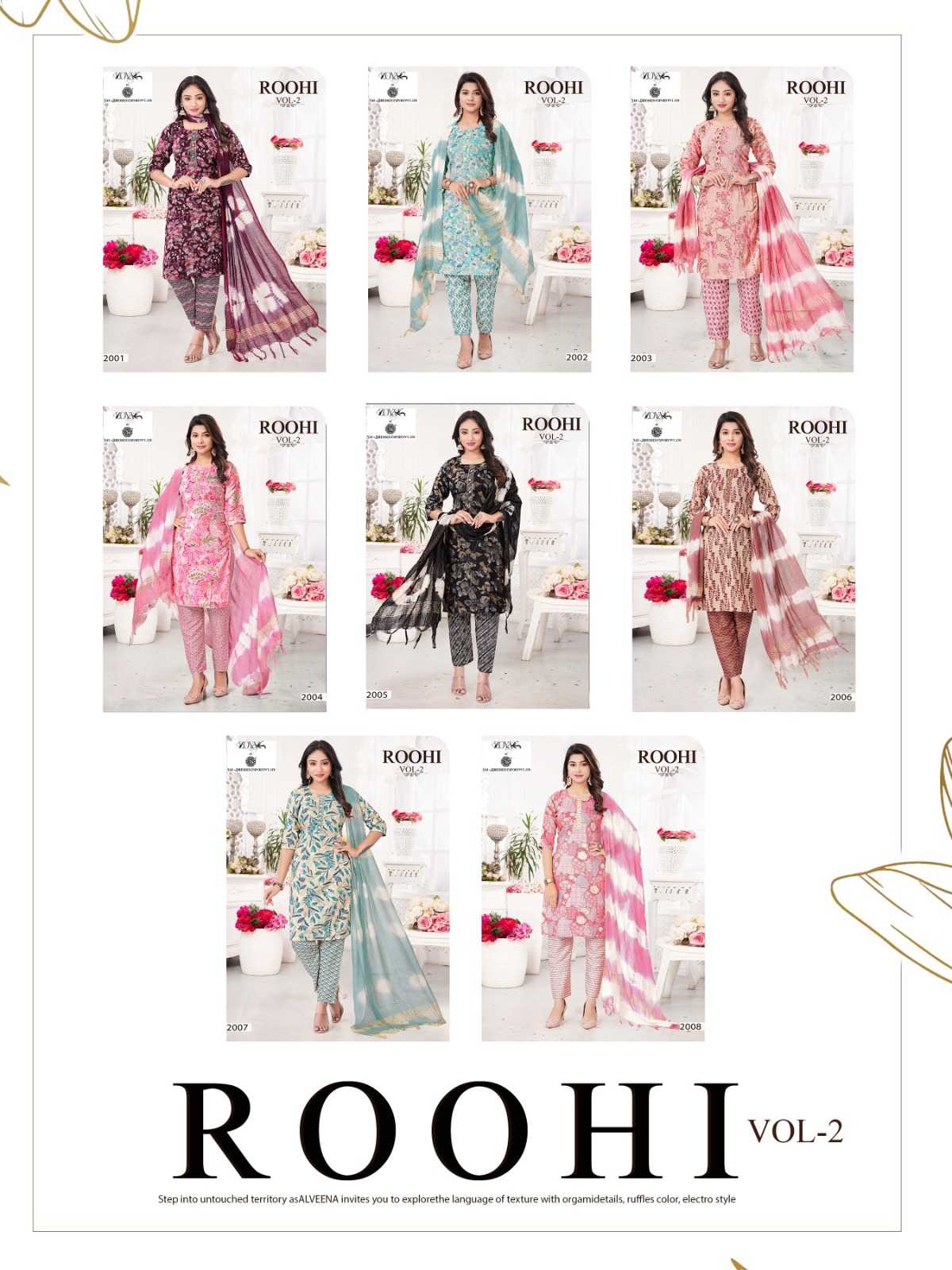 SAI DRESSES PRESENT ROOHI VOL 2 READY TO DAILY WEAR CAPSUL PRINTED PANT STYLE 3 PIECE SUITS IN WHOLESALE RATE IN SURAT