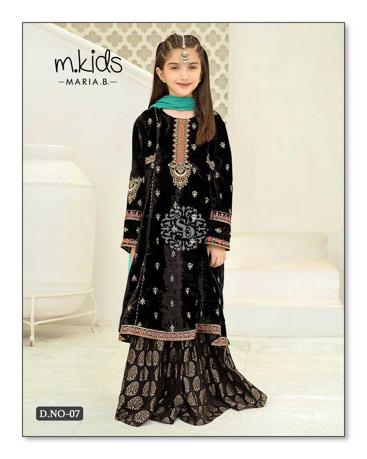 SAI DRESSES PRESENT D.NO 07 READY TO WINTER WEAR GHARARA STYLE DESIGNER PAKISTANI KIDS COMBO SUITS IN WHOLESALE RATE IN SURAT