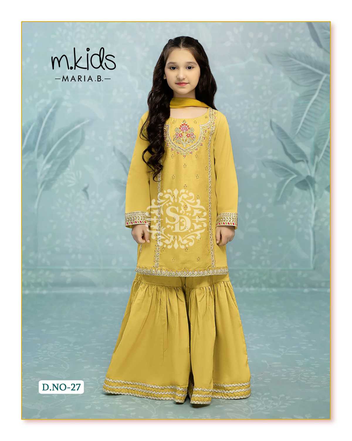 SAI DRESSES PRESENT D.NO 27 READY TO TRENDY WEAR GHARARA STYLE DESIGNER PAKISTANI KIDS COMBO SUITS IN WHOLESALE RATE IN SURAT
