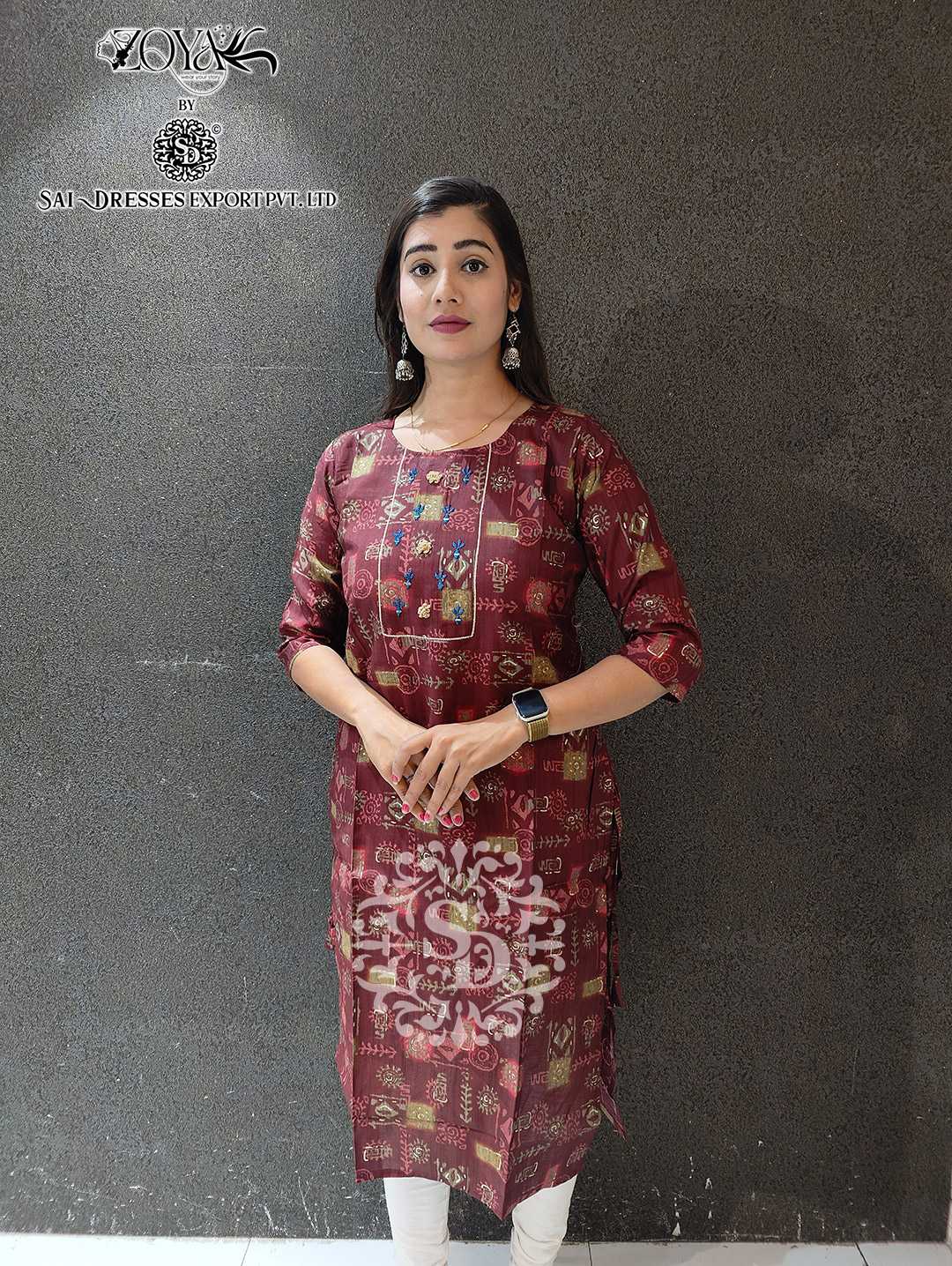 SAI DRESSES PRESENT D.NO SD79 READY TO WEAR BEAUTIFUL MUSLIN PRINTED STRAIGHT KURTI COMBO COLLECTION IN WHOLESALE RATE IN SURAT