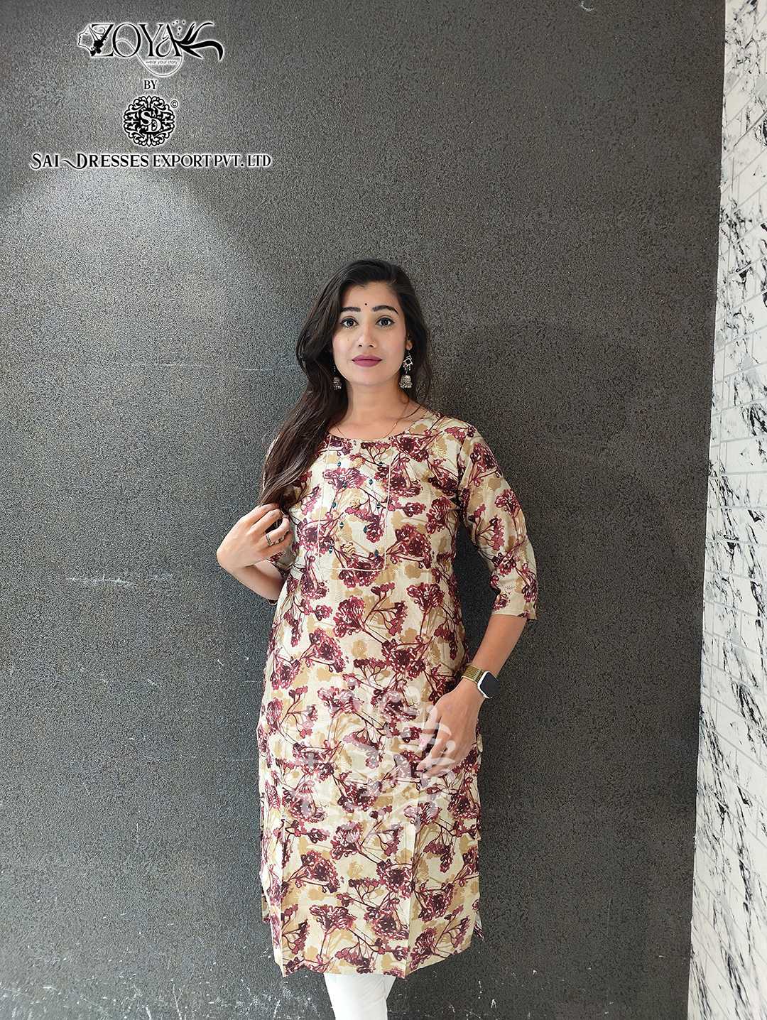 SAI DRESSES PRESENT D.NO SD90 READY TO WEAR BEAUTIFUL MUSLIN PRINTED STRAIGHT KURTI COMBO COLLECTION IN WHOLESALE RATE IN SURAT