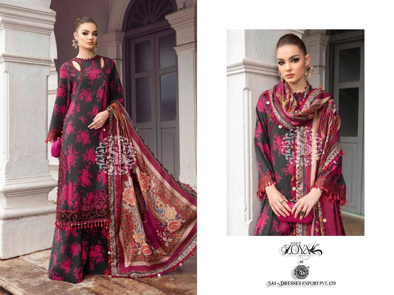 SAI DRESSES PRESENT MARIA B M PRINT VOL 5 PURE COTTON HEAVY EMBROIDERED DESIGNER PAKISTANI SALWAR SUITS IN WHOLESALE RATE IN SURAT