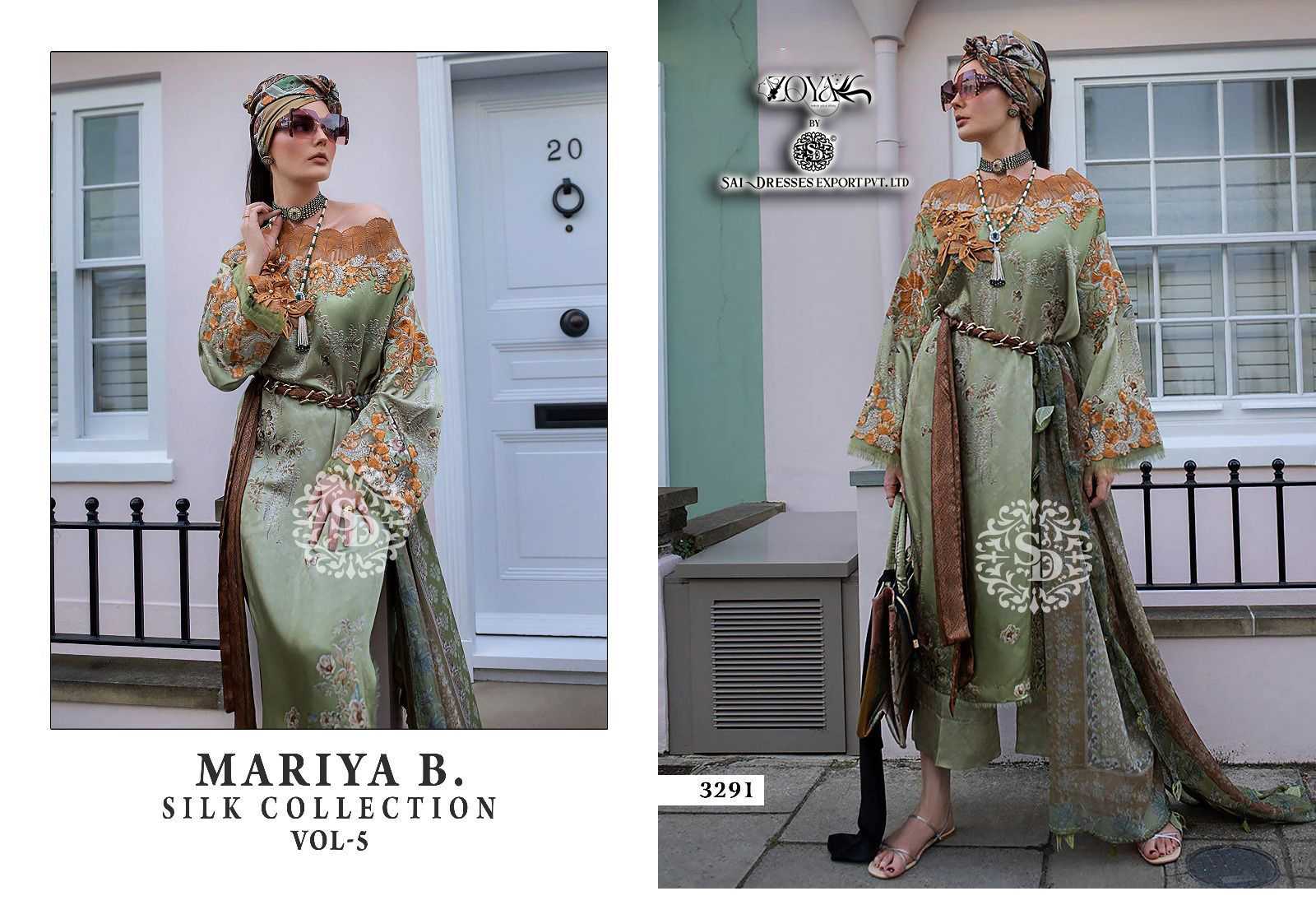 SAI DRESSES PRESENT MARIYA B SILK COLLECTION VOL 5 EXCLUSIVE PARTY WEAR DIGITAL PRINT WITH PATCH EMBROIDERED PAKISTANI DESIGNER SALWAR SUITS IN WHOLESALE RATE IN SURAT
