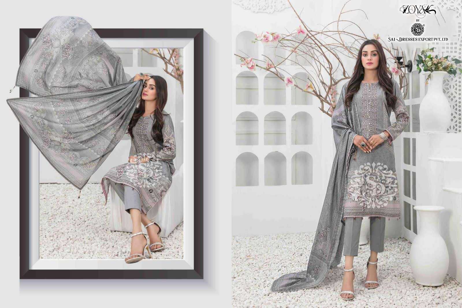 SAI DRESSES PRESENT MEHMAL VOL 2 COTTON EMBROIDERED PAKISTANI DESIGNER SUITS IN WHOLESALE RATE IN SURAT