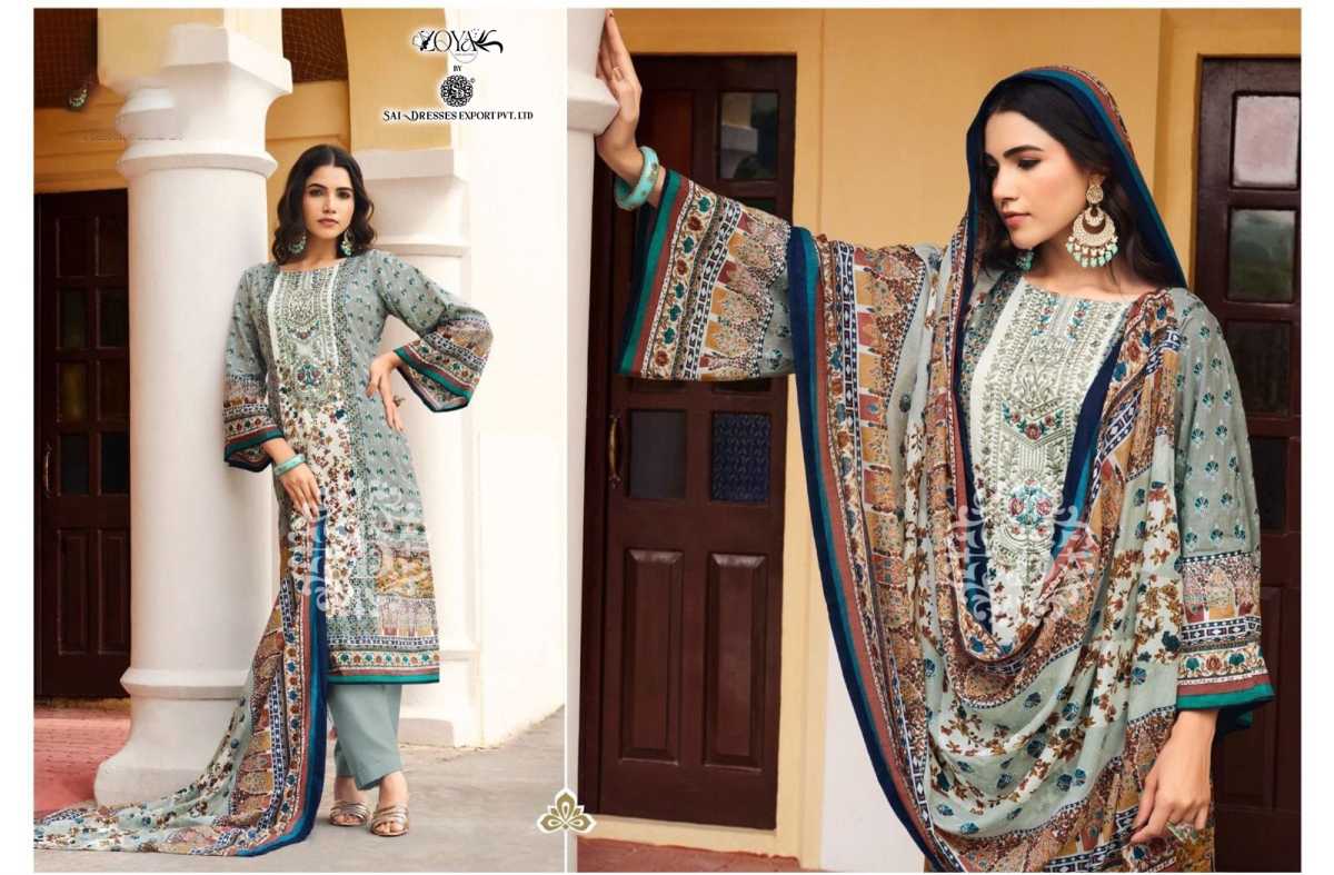 SAI DRESSES PRESENT NAIRA HIT LIST PURE COTTON EMBROIDERED FANCY PAKISTANI DESIGNER SUITS IN WHOLESALE RATE IN SURAT