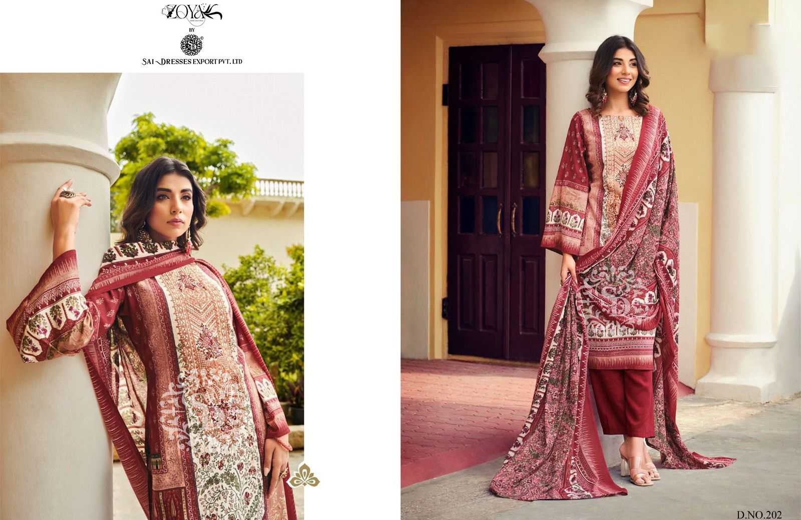 SAI DRESSES PRESENT NAIRA HIT LIST PURE COTTON EMBROIDERED FANCY PAKISTANI DESIGNER SUITS IN WHOLESALE RATE IN SURAT