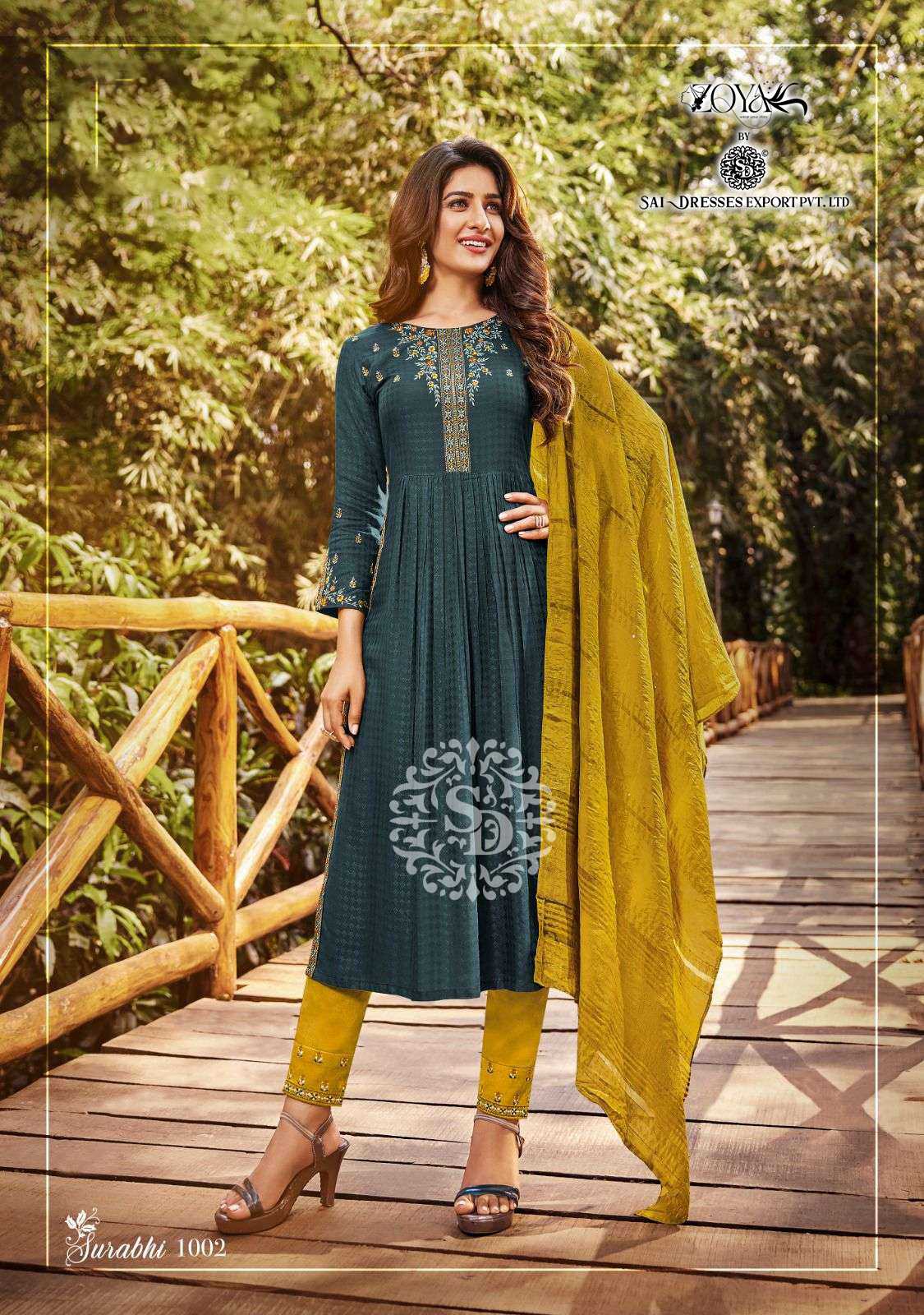 SAI DRESSES PRESENT SURABHI READY TO FESTIVAL WEAR NAYRA CUT WITH PANT STYLE DESIGNER 3 PIECE SUITS IN WHOLESALE RATE IN SURAT