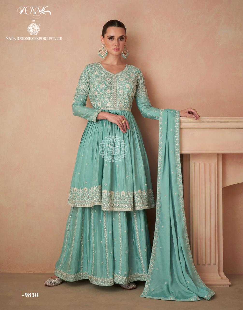 SAI DRESSES PRESENT AAHANA READYMADE EXCLUSIVE WEDDING WEAR PEPLUM WITH PLAZZO STYLE DESIGNER SUITS IN WHOLESALE RATE IN SURAT