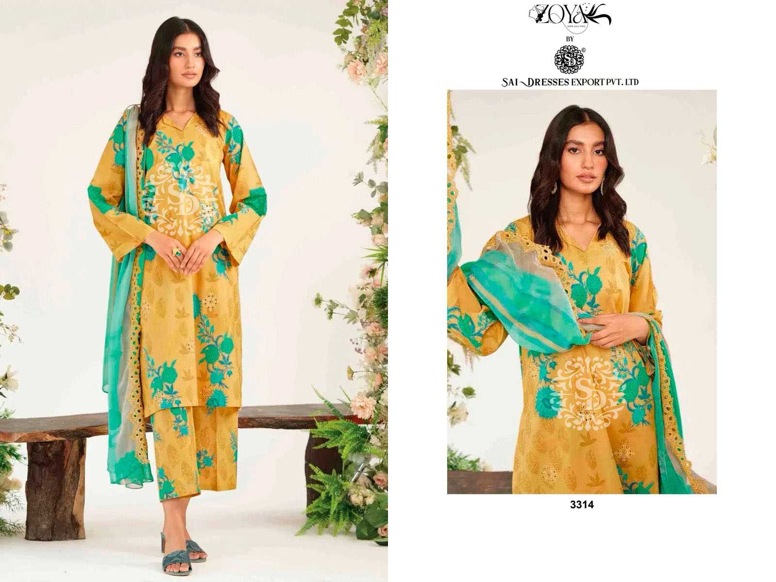 SAI DRESSES PRESENT CHARIZMA RANG E BAHAR PURE COTTON WITH SELF EMBROIDERED DESIGNER PAKISTANI SALWAR SUITS IN WHOLESALE RATE IN SURAT
