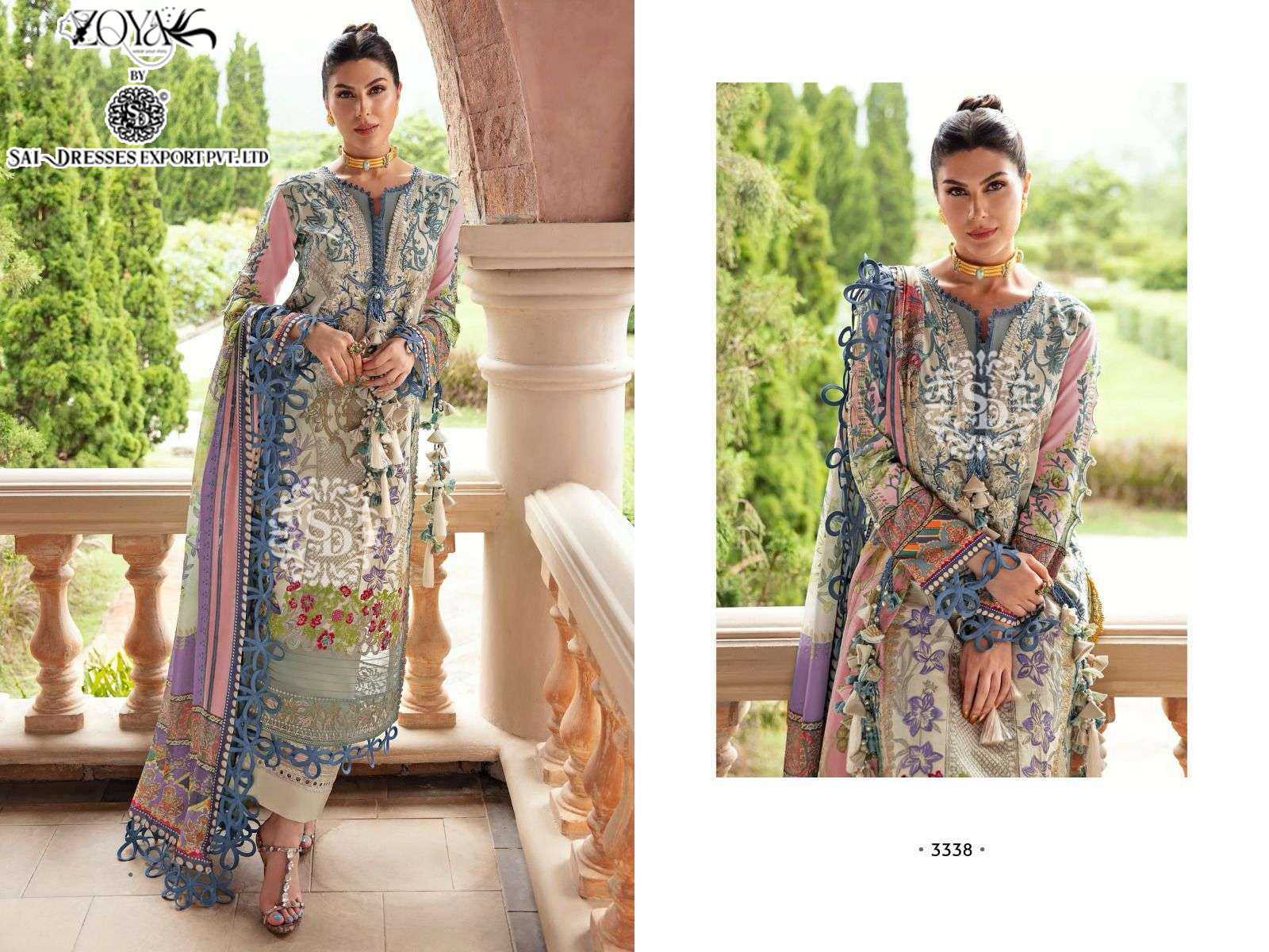 SAI DRESSES PRESENT FIRDOUS QUEENS COURT VOL 5 PURE COTTON EMBROIDERED PAKISTANI SALWAR SUITS IN WHOLESALE RATE IN SURAT