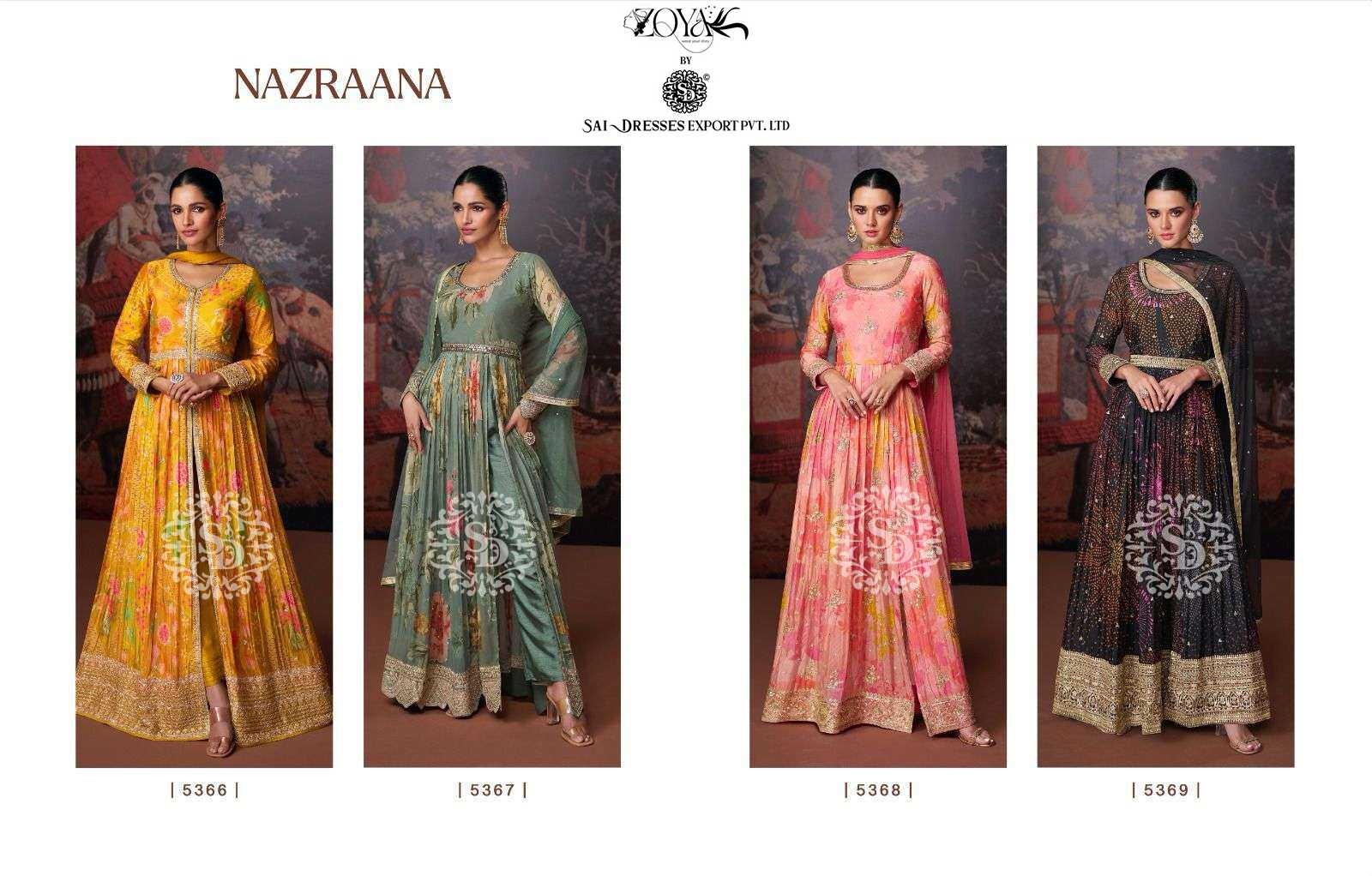 SAI DRESSES PRESENT NAZRAANA READYMADE PARTY WEAR HEAVY DESIGNER SUITS IN WHOLESALE RATE IN SURAT