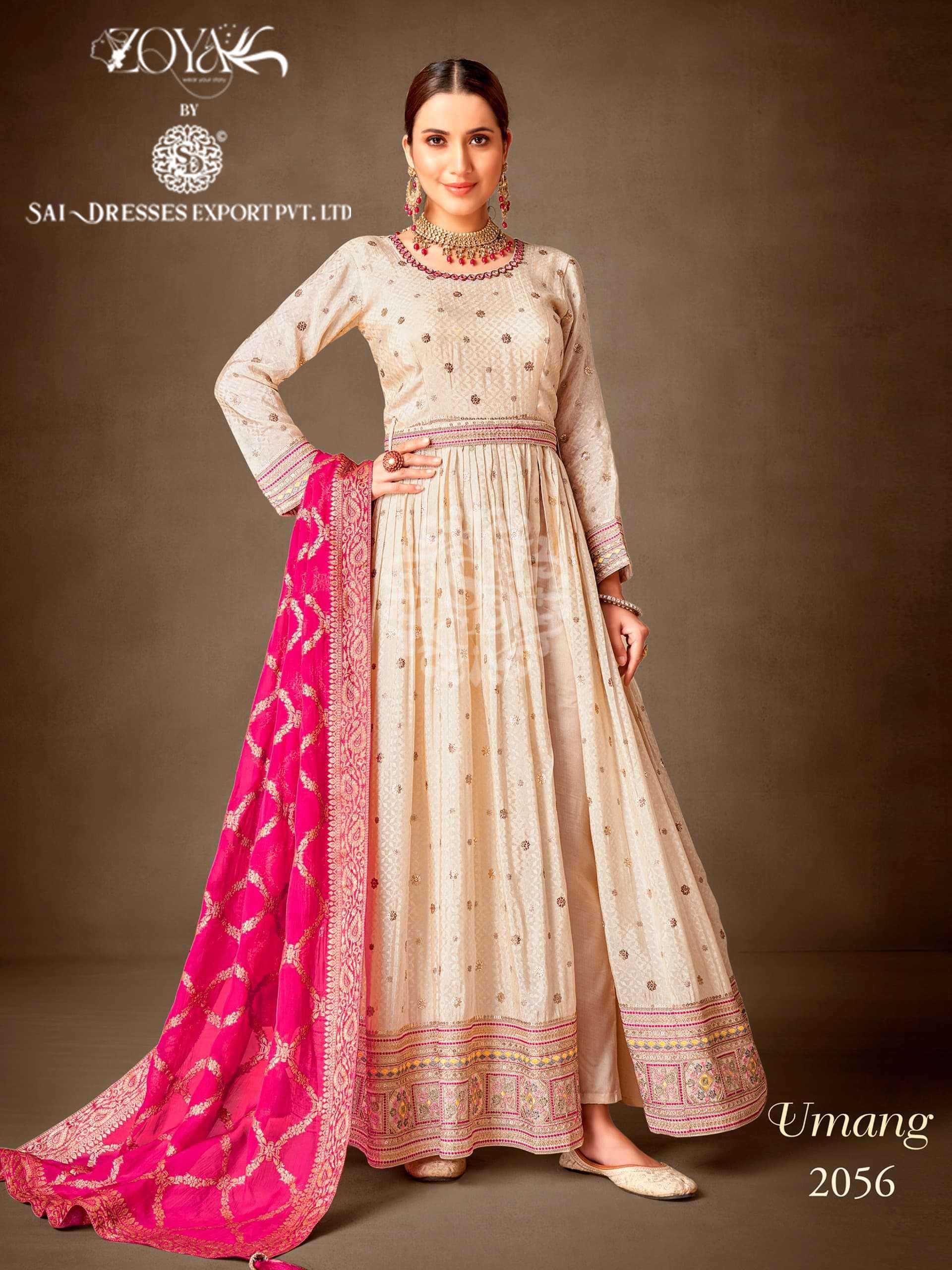 SAI DRESSES PRESENT UMANG READYMADE CLASSY WEAR BEAUTIFUL HEAVY LONG DESIGNER SUITS IN WHOLESALE RATE IN SURAT