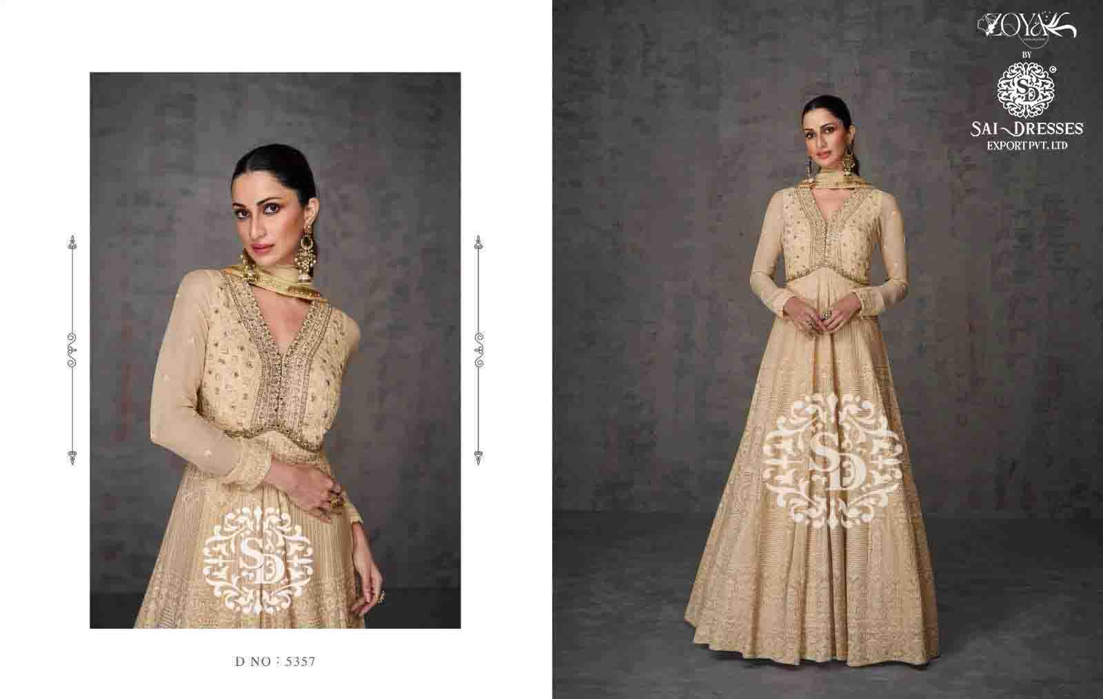 SAI DRESSES PRESENT AMEENA READYMADE BEAUTIFUL WEDDING WEAR DESIGNER LONG GOWN WITH DUPATTA IN WHOLESALE RATE IN SURAT