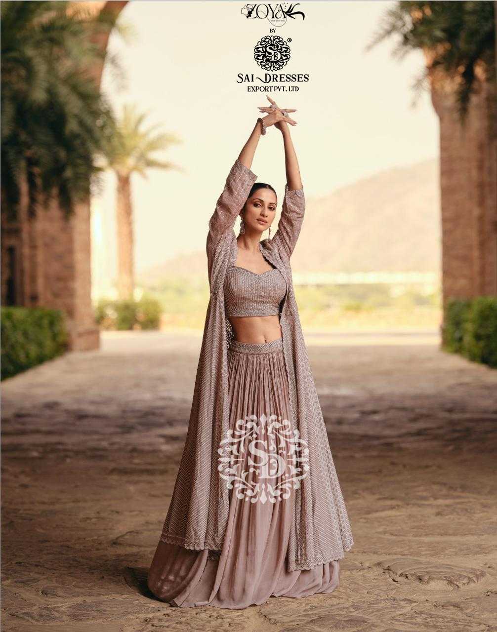 sai dresses present jewel readymade wedding wear heavy crop top lehenga with long shrug style designer suits in wholesale rate in surat 11 2024 01 09 15 18 22
