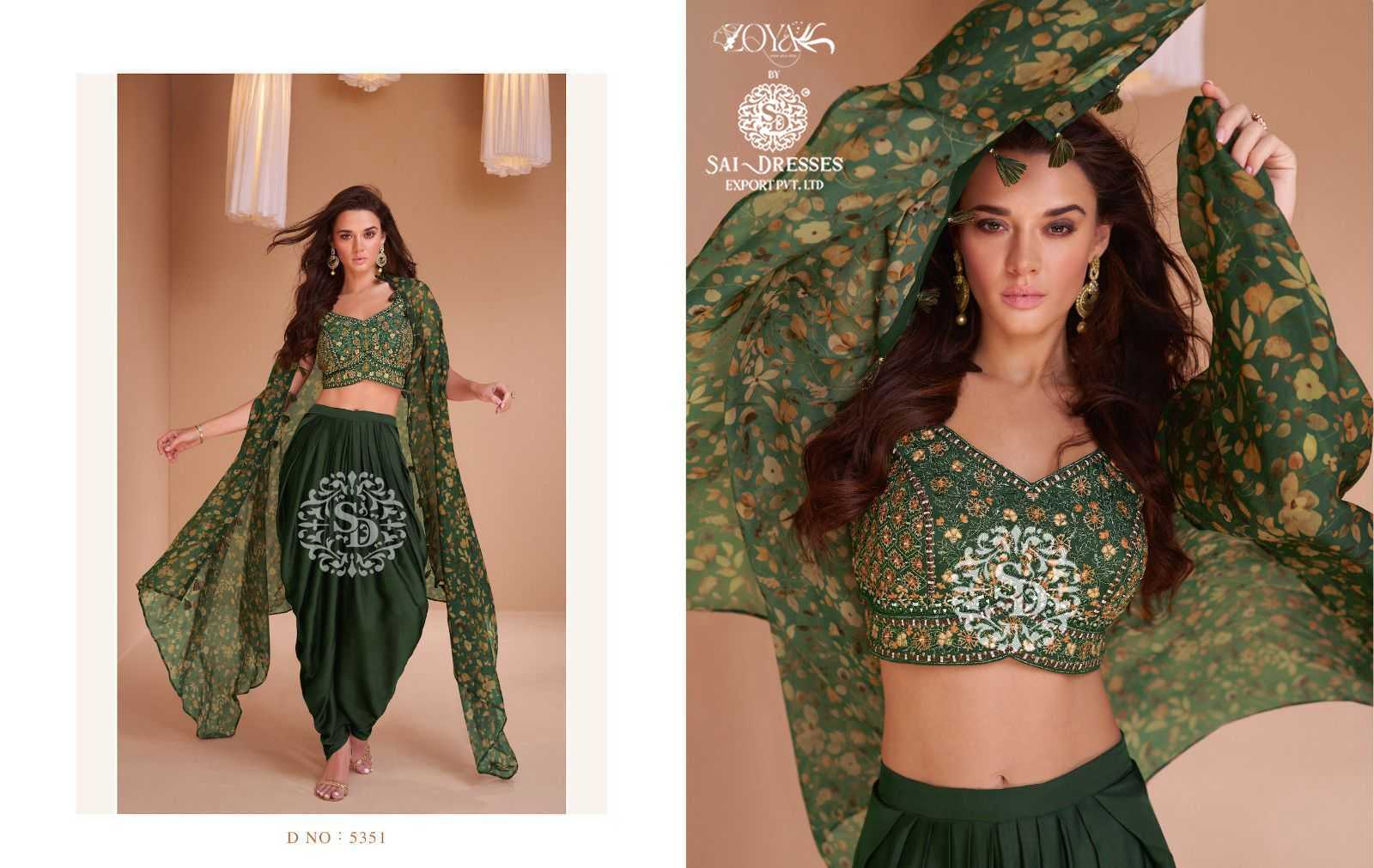 SAI DRESSES PRESENT PALKI READYMADE WESTERN WEAR HEAVY CROP TOP DHOTI WITH SHRUG STYLE DESIGNER SUITS IN WHOLESALE RATE IN SURAT