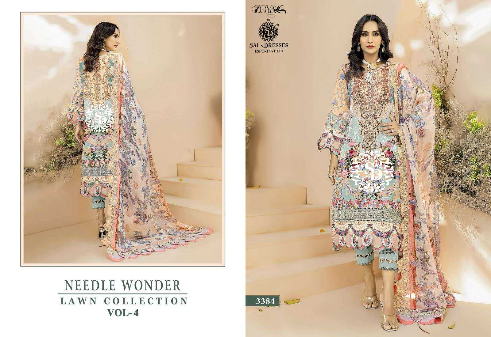 NEEDLE WONDER LAWN COLLECTION VOL 4 PAKISTANI DRESS MATERIAL IN WHOLESALE RATE IN SURAT
