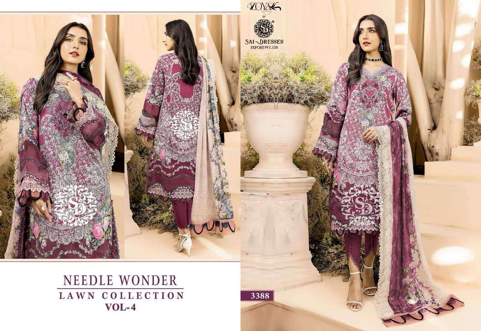 NEEDLE WONDER LAWN COLLECTION VOL 4 PAKISTANI DRESS MATERIAL IN WHOLESALE RATE IN SURAT
