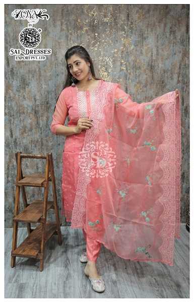SAI DRESSES PRESENT D.NO 1719 READY TO ETHNIC WEAR STRAIGHT CUT WITH PANT STYLE DESIGNER 3 PIECE COMBO SUITS IN WHOLESALE RATE IN SURAT