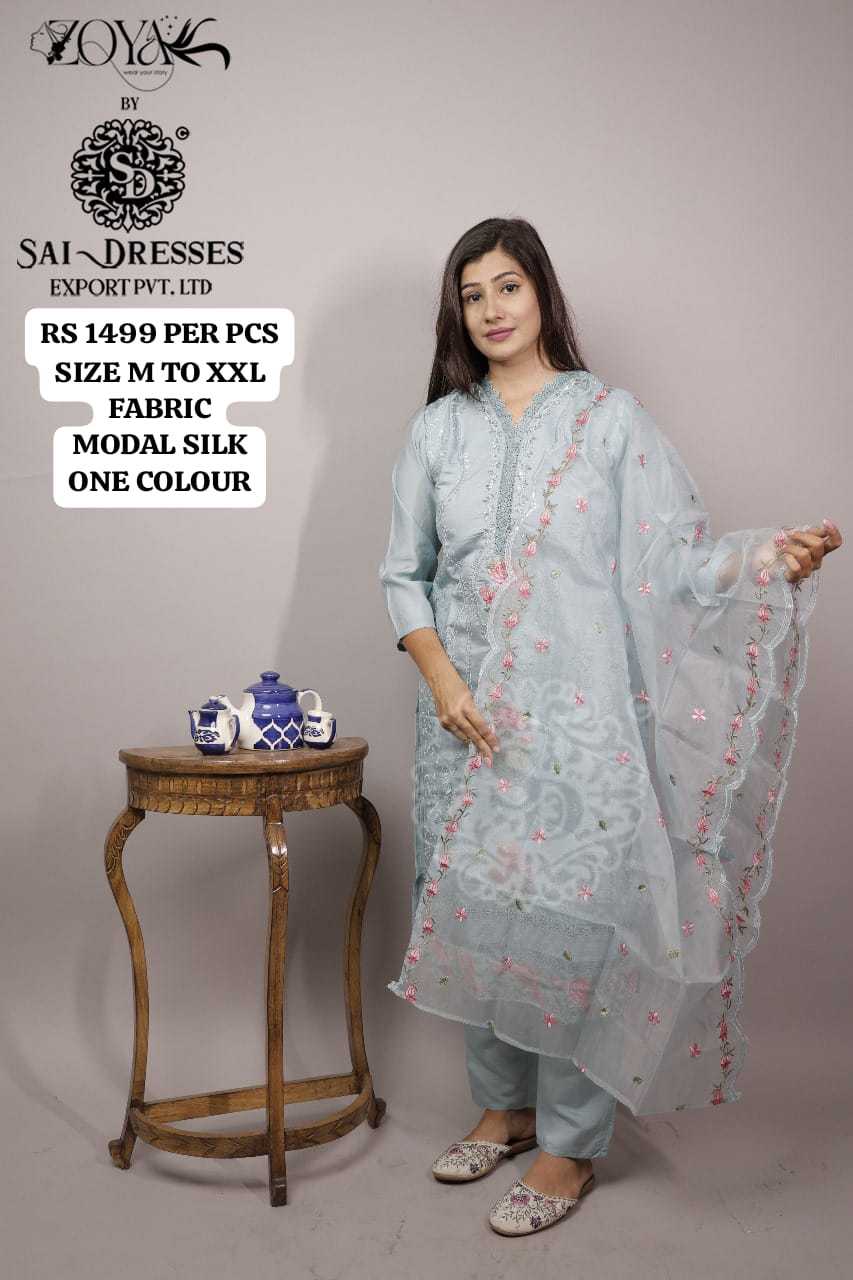 SAI DRESSES PRESENT D.NO 1752 READY TO FESTIVE WEAR STRAIGHT CUT WITH PANT STYLE DESIGNER 3 PIECE COMBO SUITS IN WHOLESALE RATE